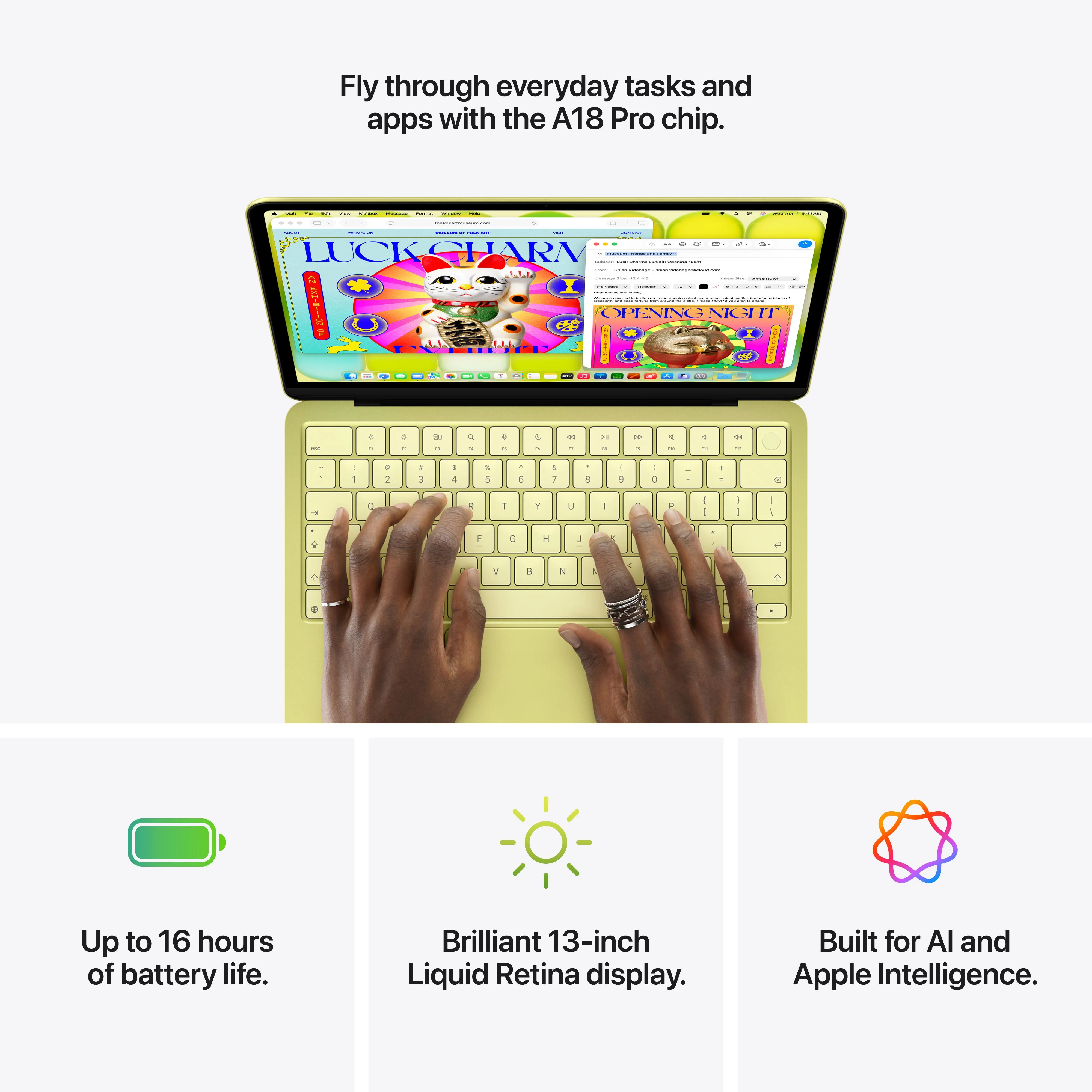 13-inch MacBook Neo: Apple A18 Pro chip with 6‑core CPU and 5‑core GPU, Magic Keyboard with Touch ID, 512GB SSD - Silver - Image 9