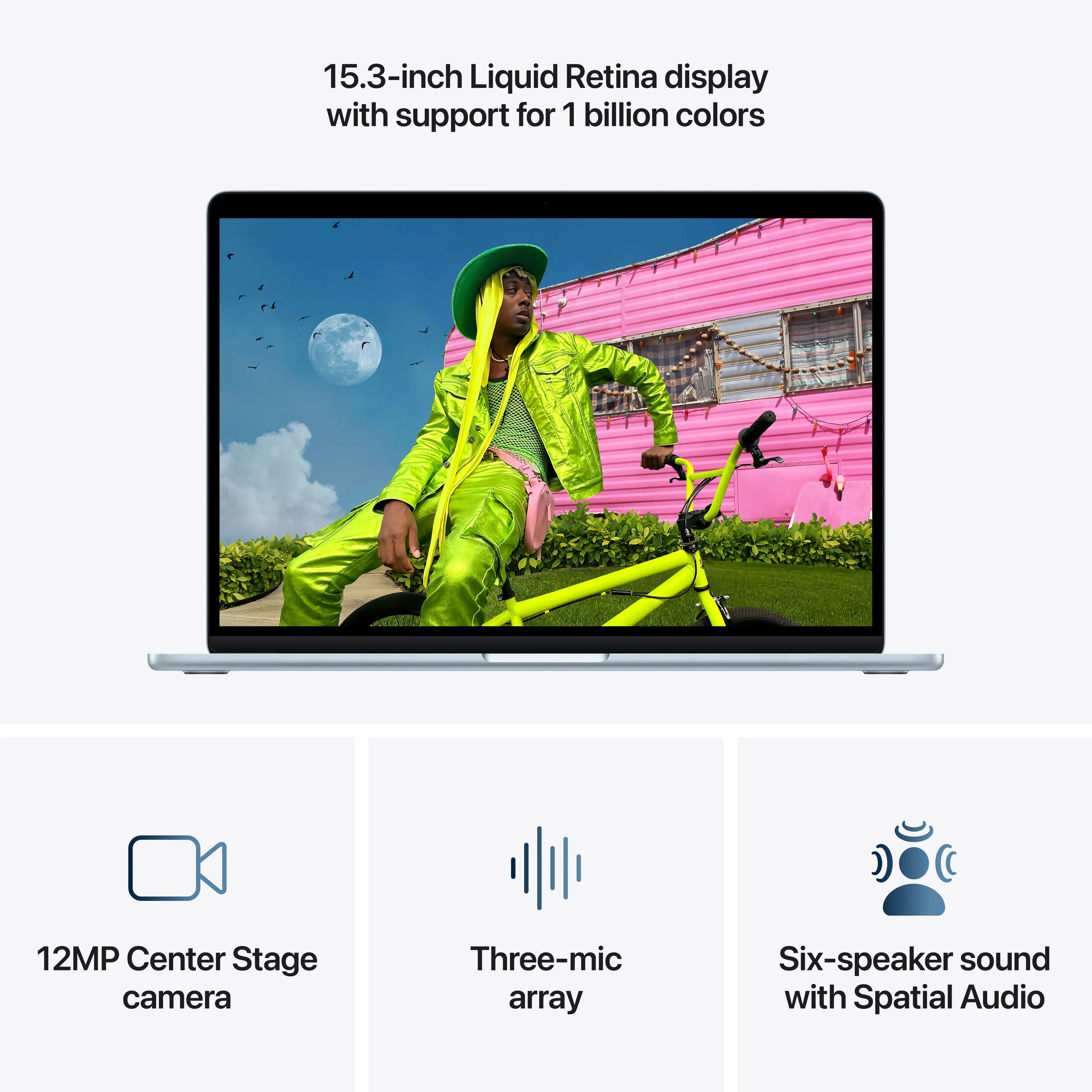 15-inch MacBook Air: Apple M5 chip with 10-core CPU and 10-core GPU, 1TB SSD - Sky Blue - Image 5