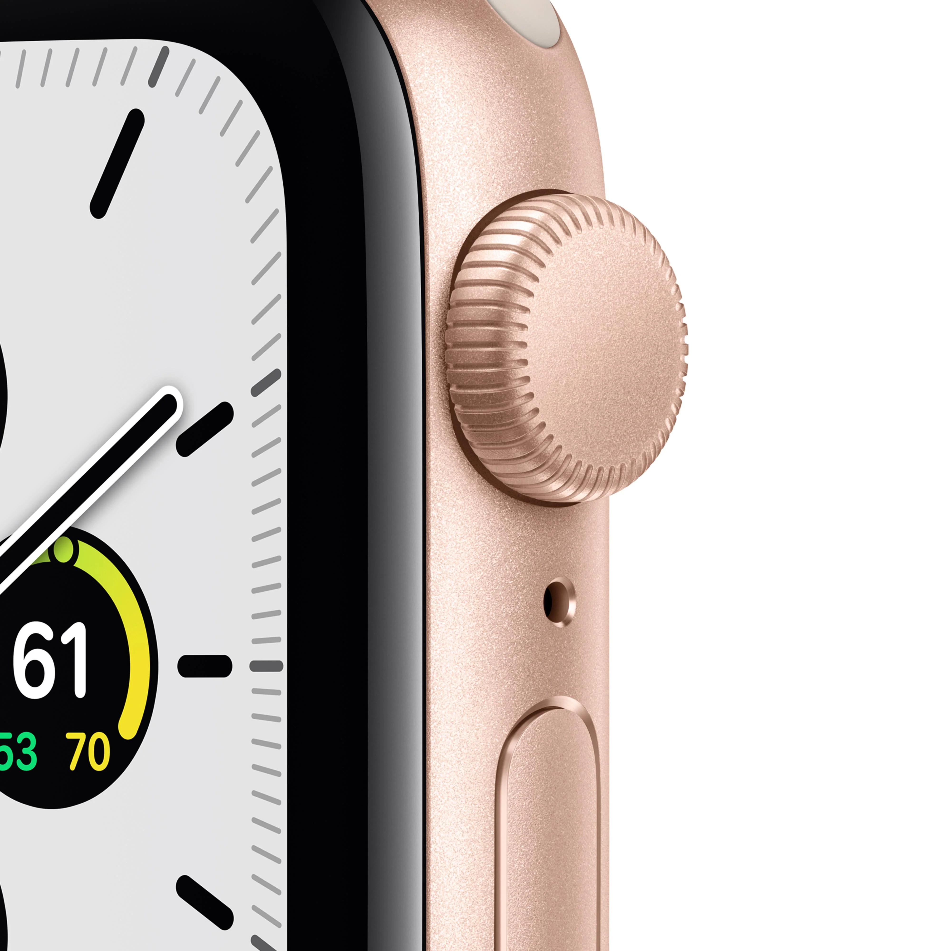 Apple Watch SE GPS, 40mm Gold Aluminum Case with Starlight Sport Band - Regular - Image 2