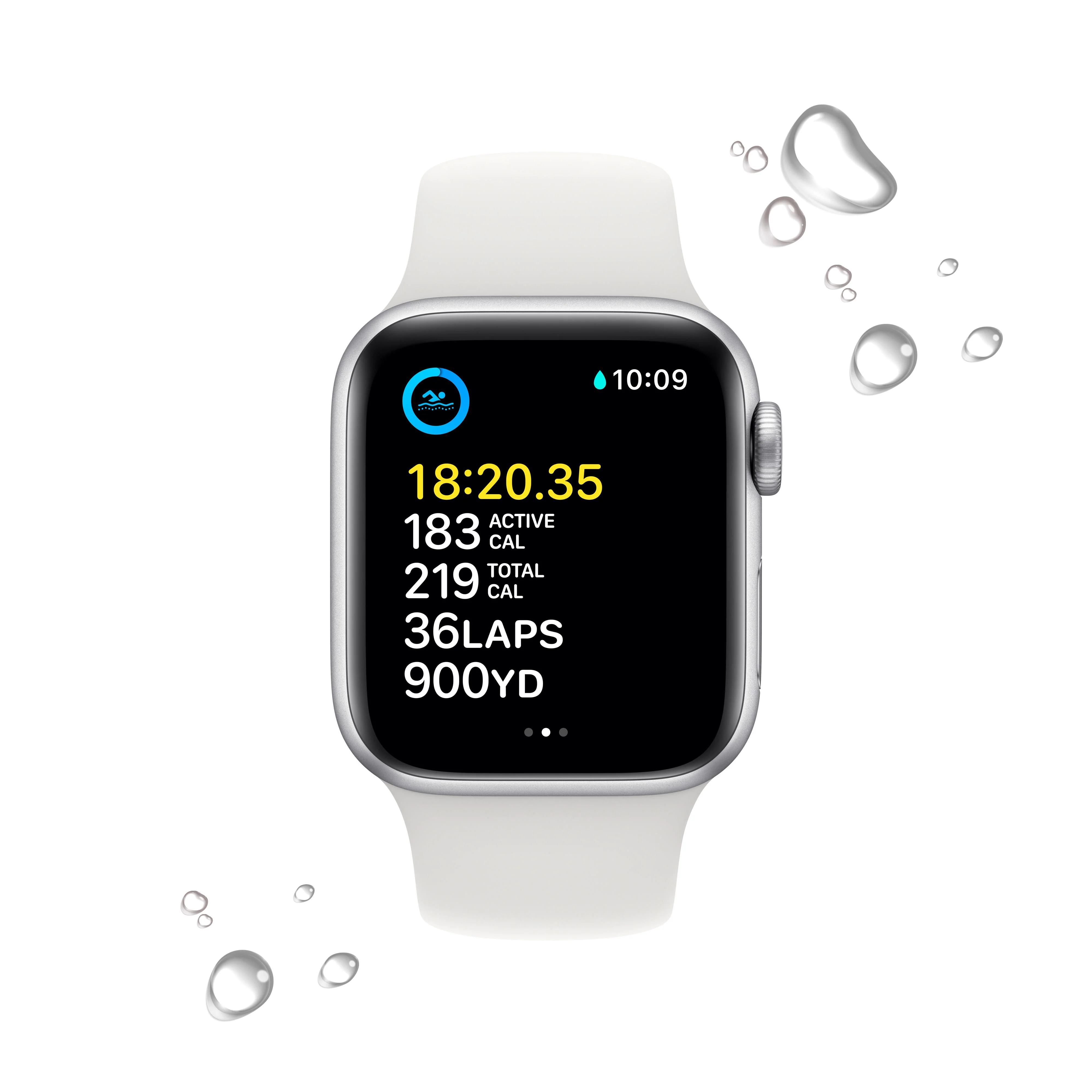 Apple Watch SE GPS + Cellular 40mm Silver Aluminum Case with White Sport Band - Regular - Image 4