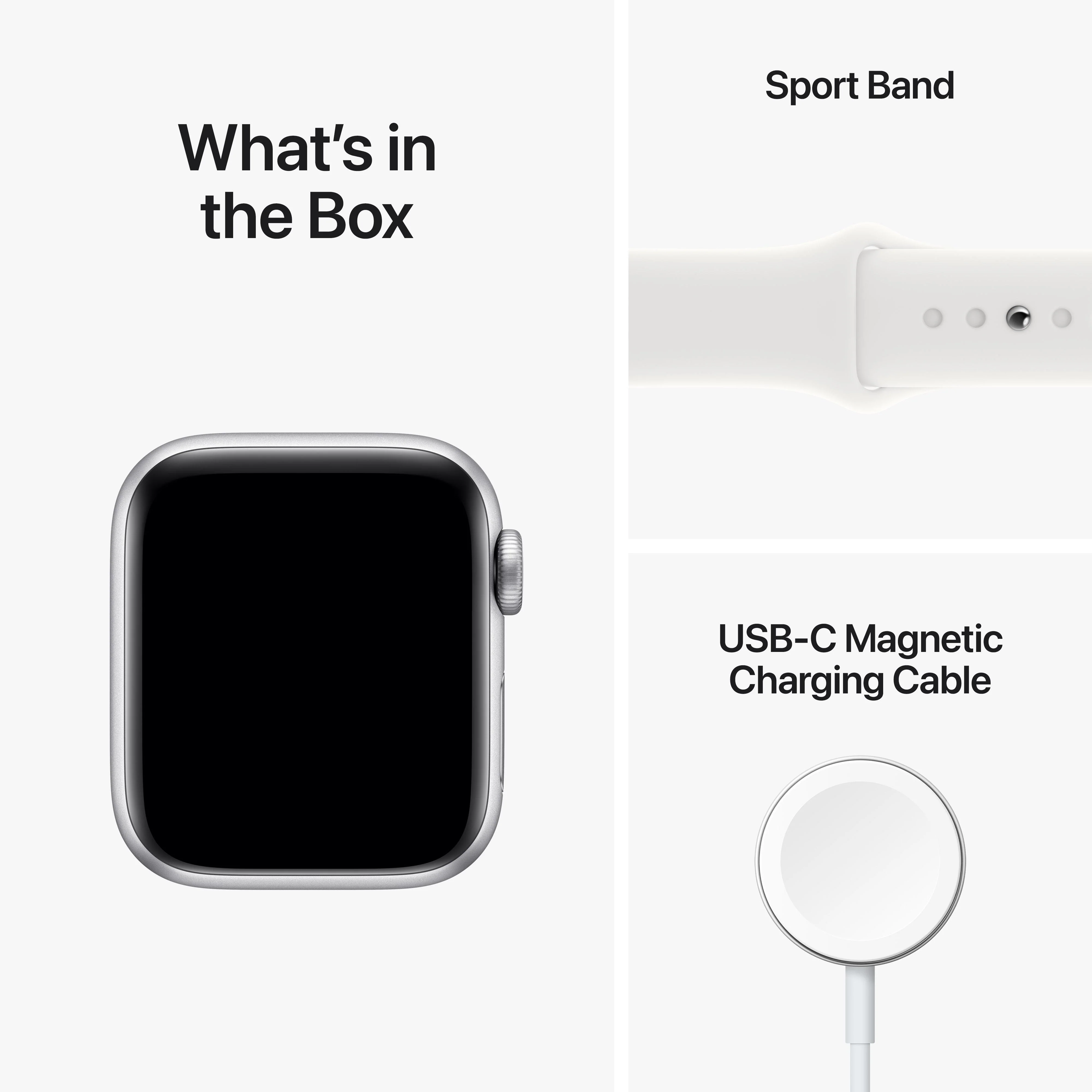 Apple Watch SE GPS + Cellular 40mm Silver Aluminum Case with White Sport Band - Regular - Image 9
