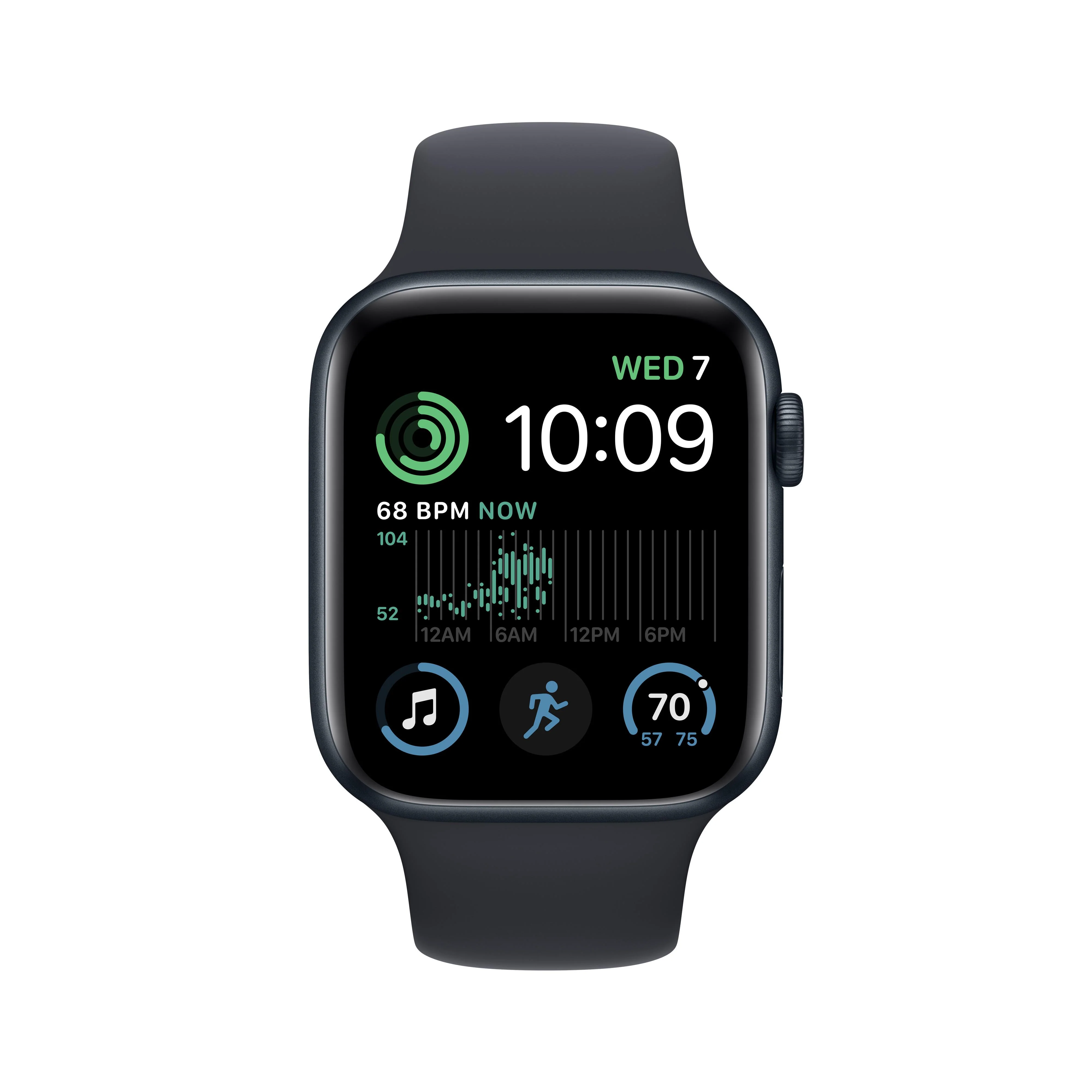 Apple Watch SE GPS + Cellular 44mm Midnight Aluminum Case with Midnight Sport Band - Regular - Image 2