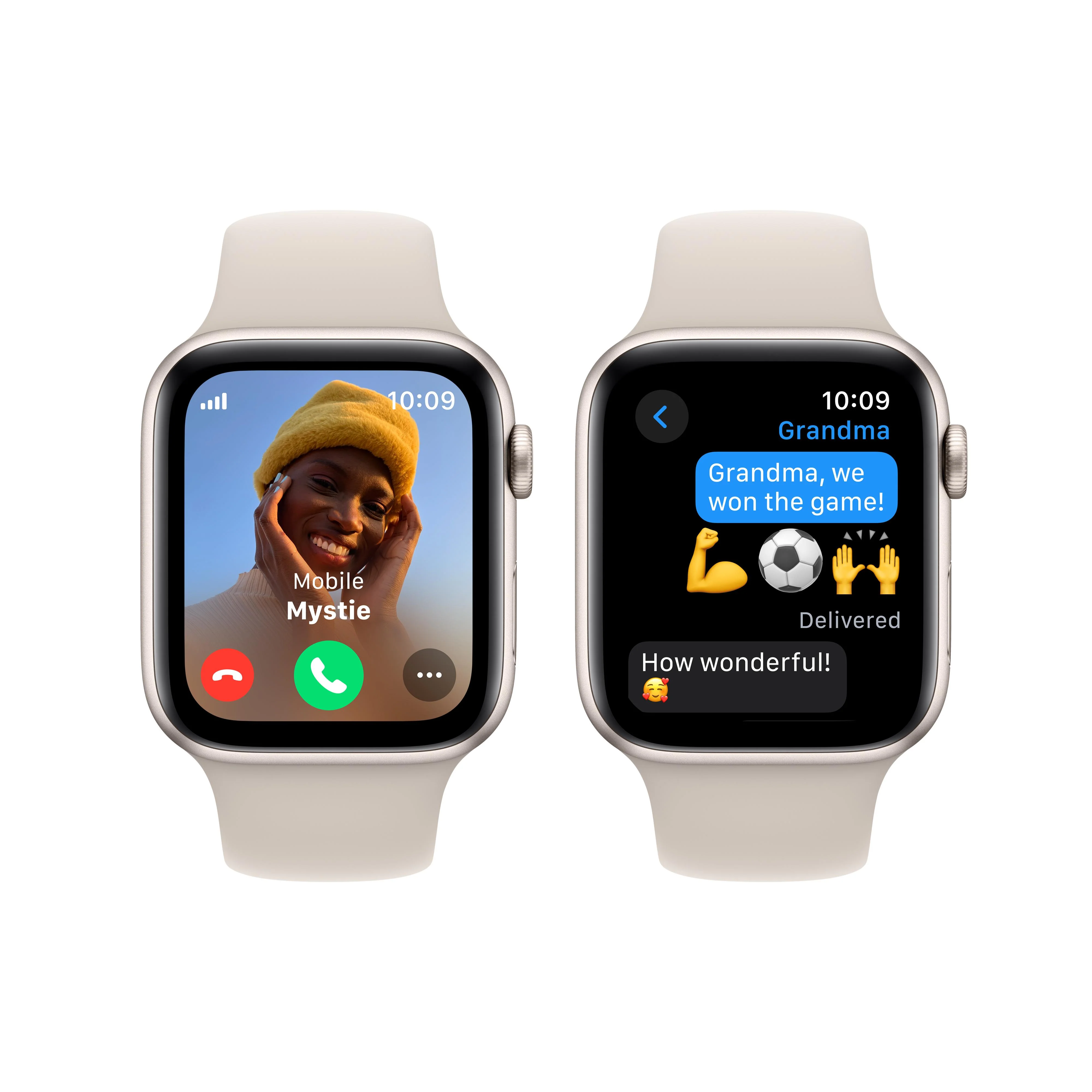 Apple Watch SE GPS + Cellular 44mm Starlight Aluminum Case with Starlight Sport Band - M/L - Image 4