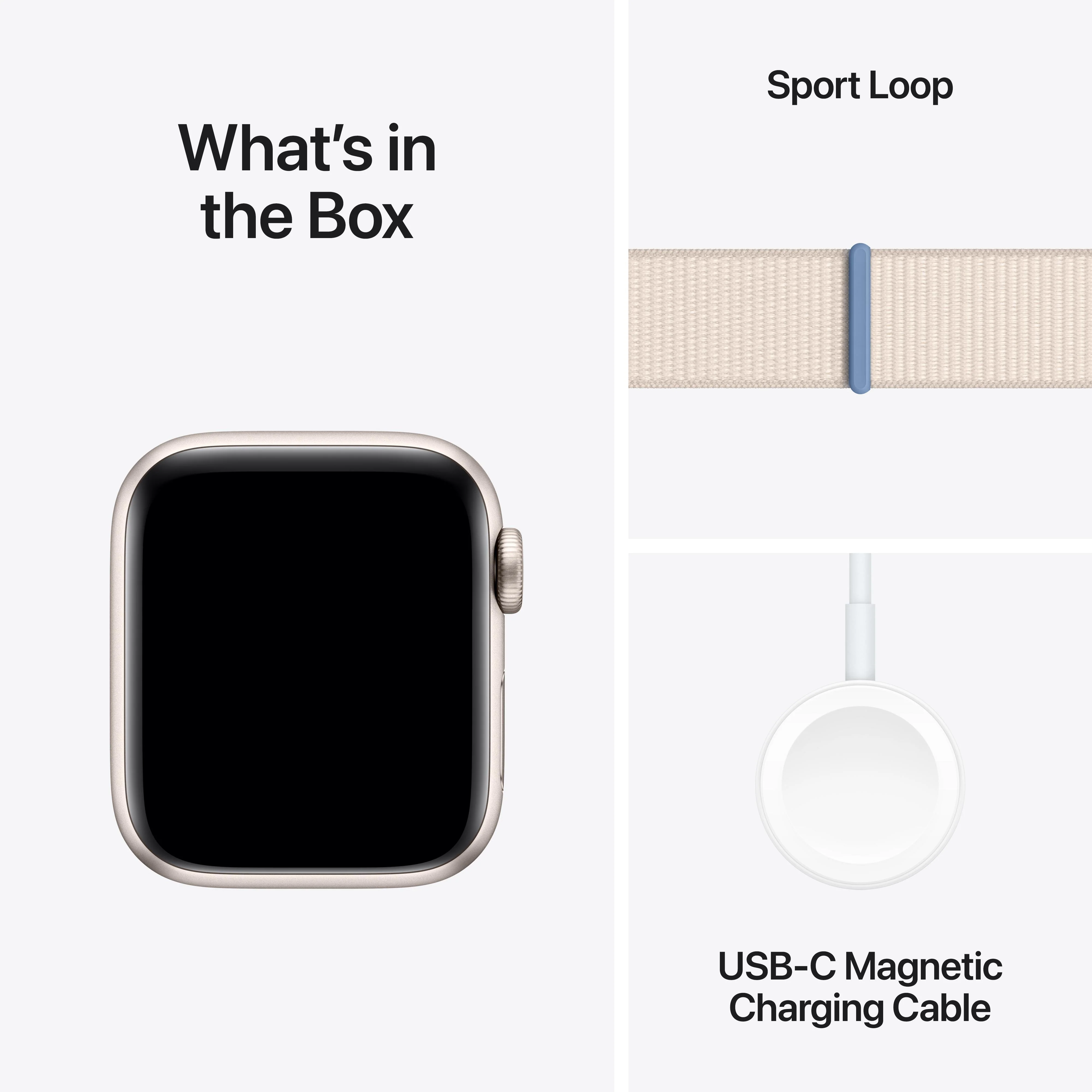 Apple Watch SE GPS 40mm Starlight Aluminum Case with Starlight Sport Loop - Image 8