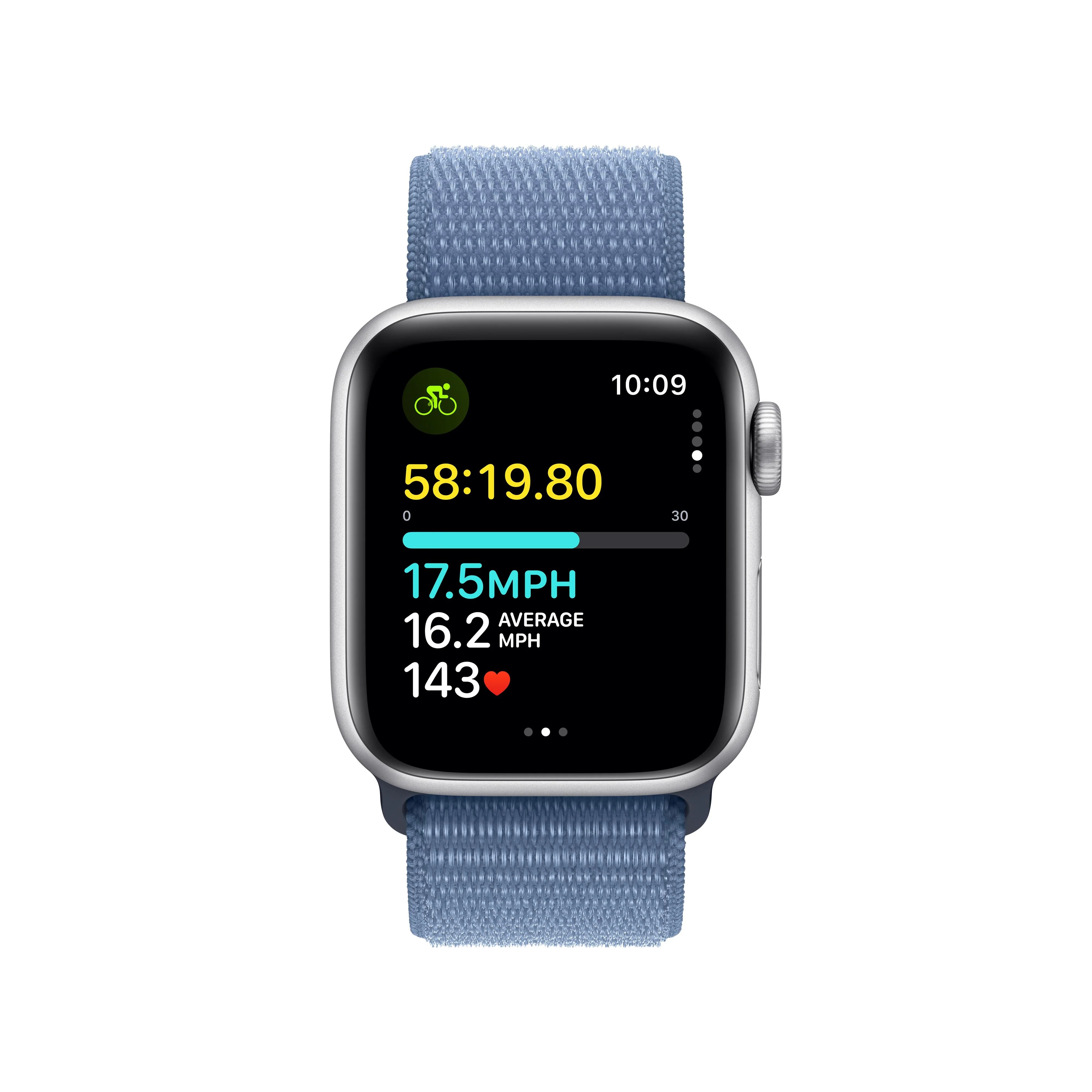 Apple Watch SE GPS 40mm Silver Aluminum Case with Winter Blue Sport Loop - Image 6