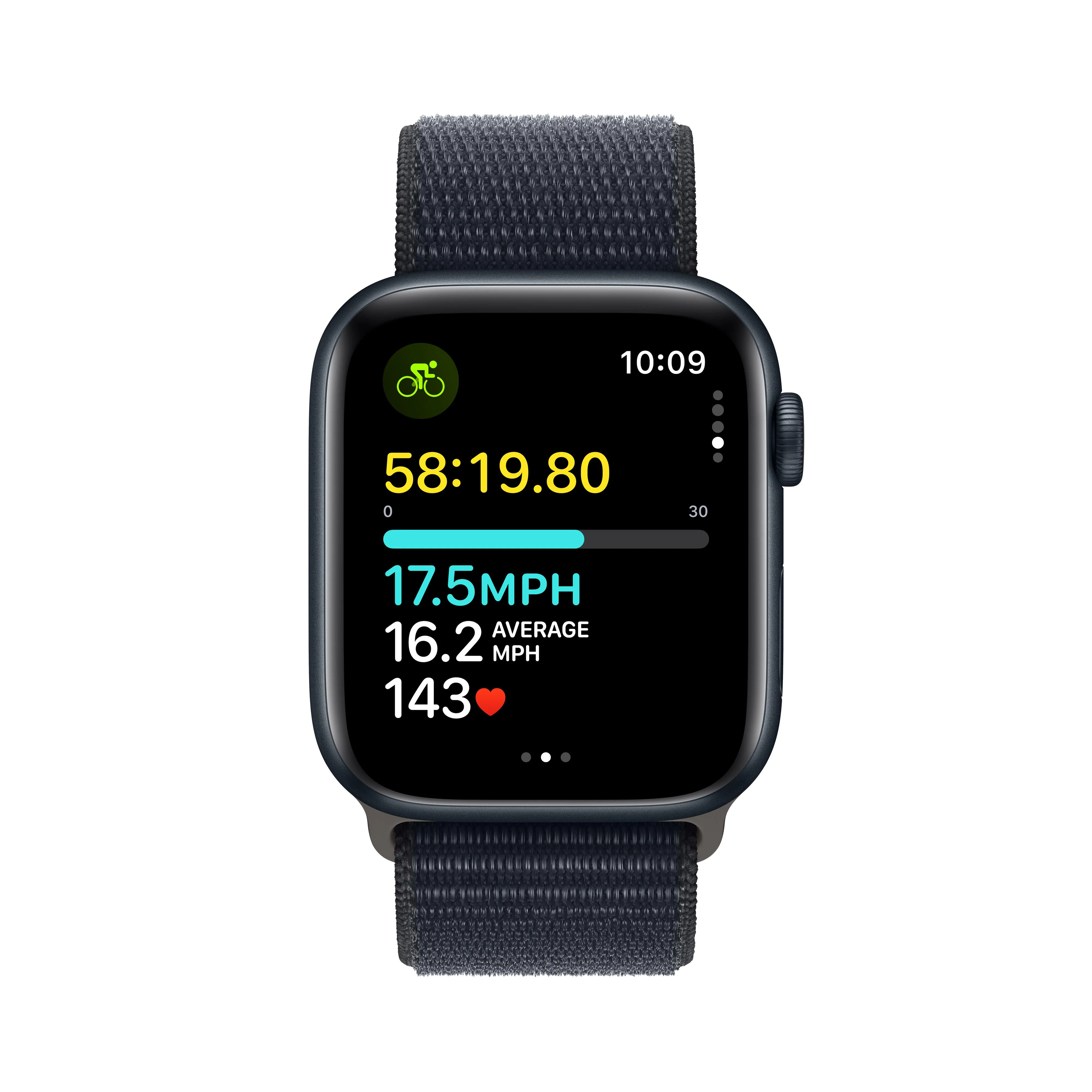 Apple Watch SE GPS 44mm Midnight Aluminum Case with Midnight Sport Loop - Image 6