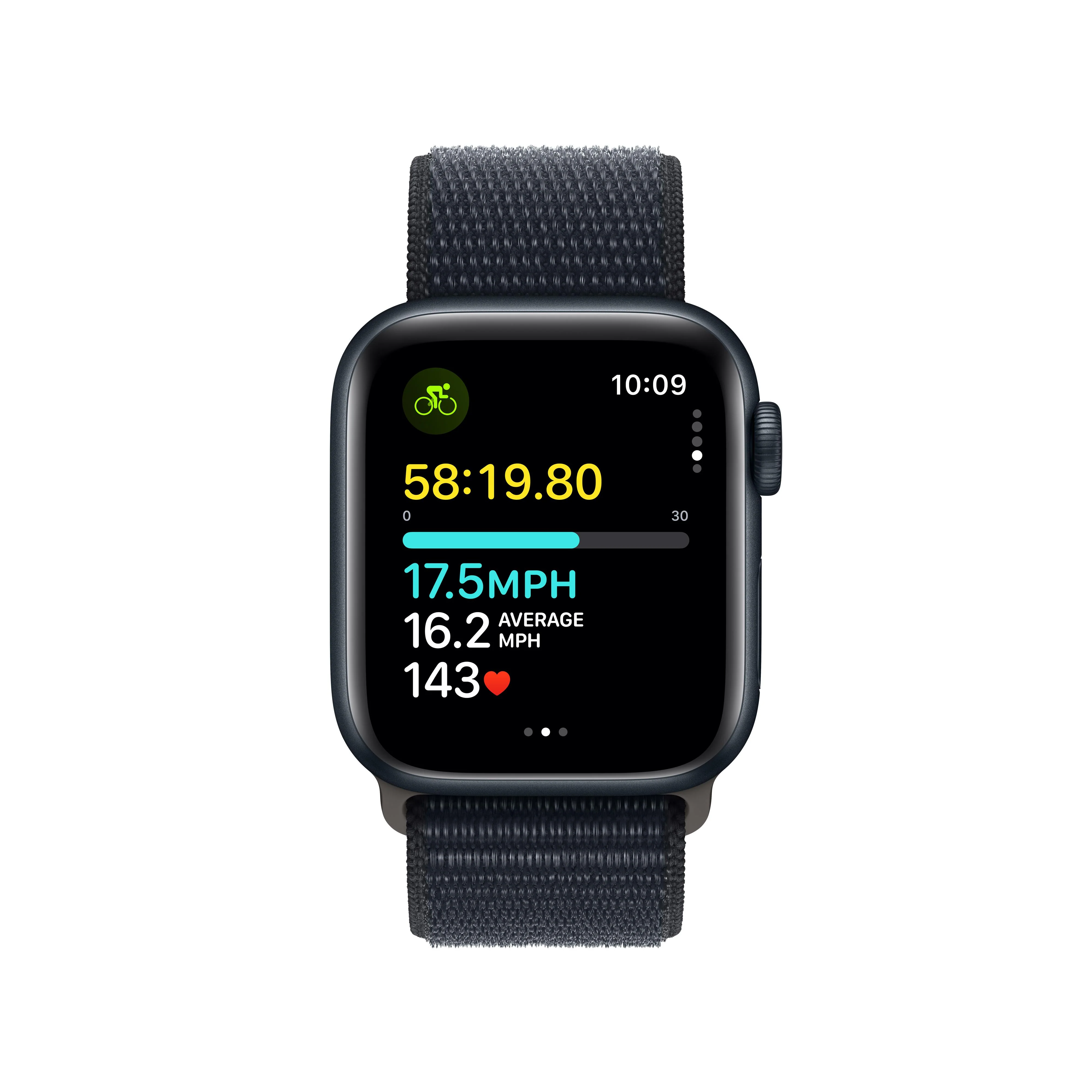 Apple Watch SE GPS + Cellular 40mm Midnight Aluminum Case with Midnight Sport Loop - Image 6