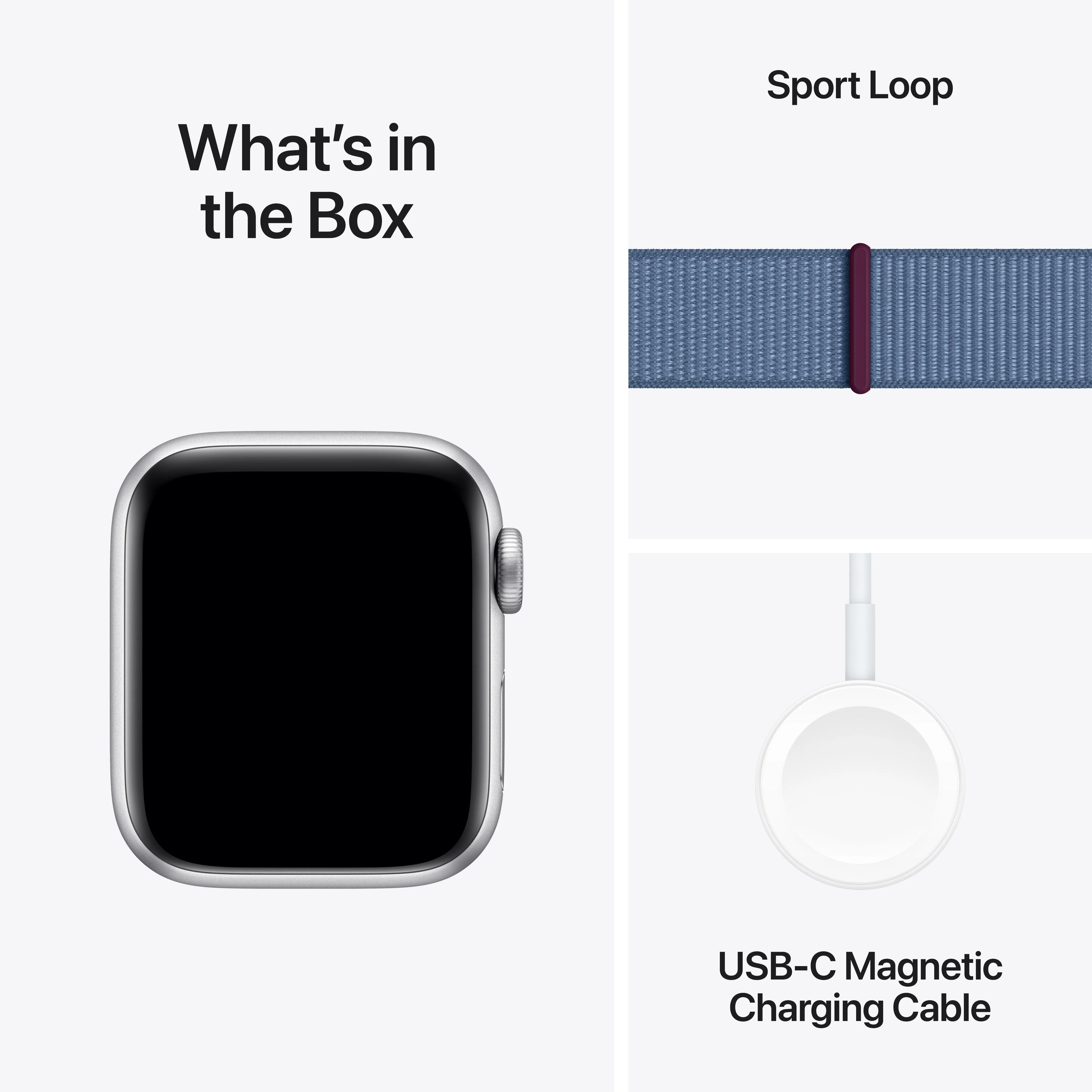 Apple Watch SE GPS + Cellular 40mm Silver Aluminum Case with Winter Blue Sport Loop - Image 8