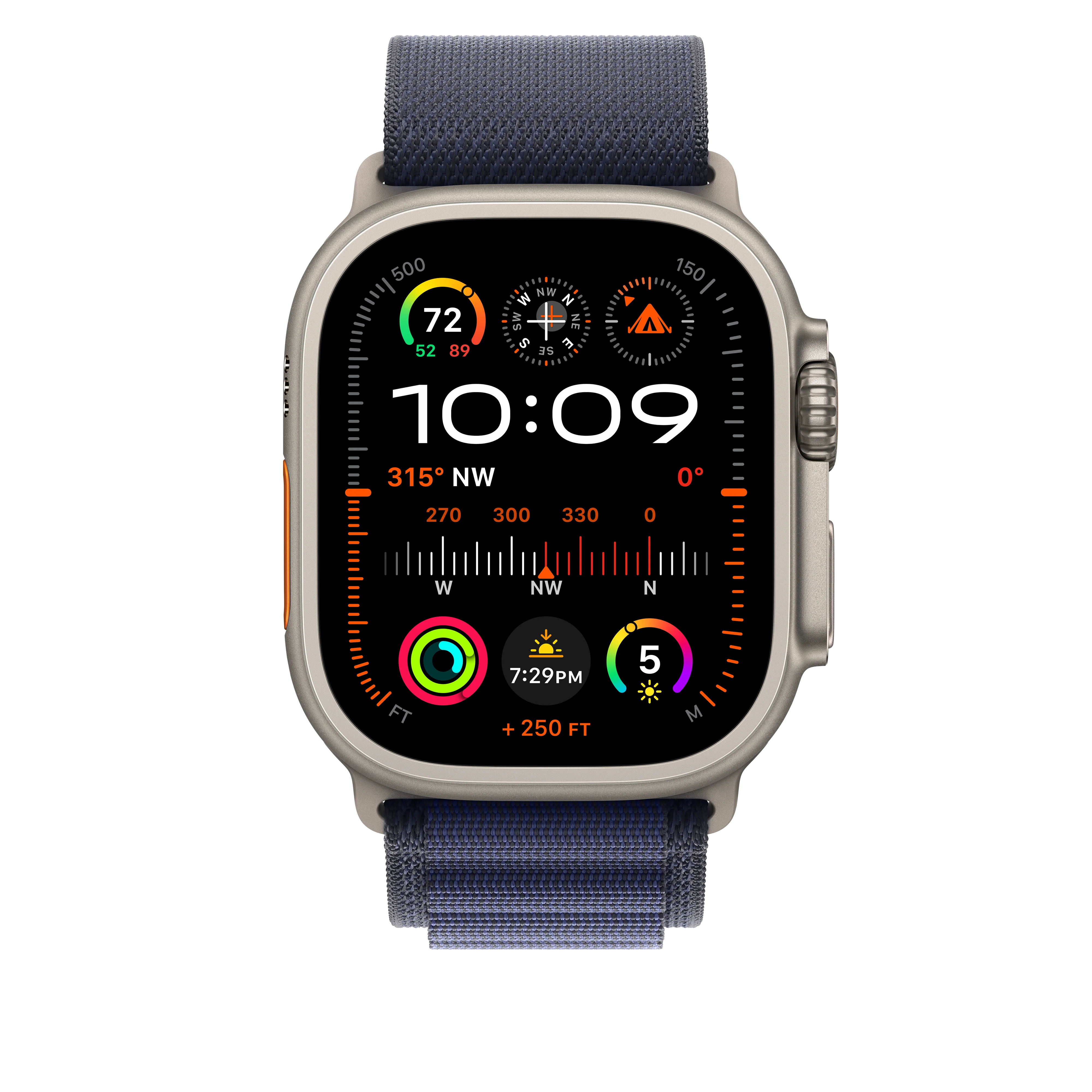 49mm Navy Alpine Loop - Small - Natural Titanium Finish - Image 3