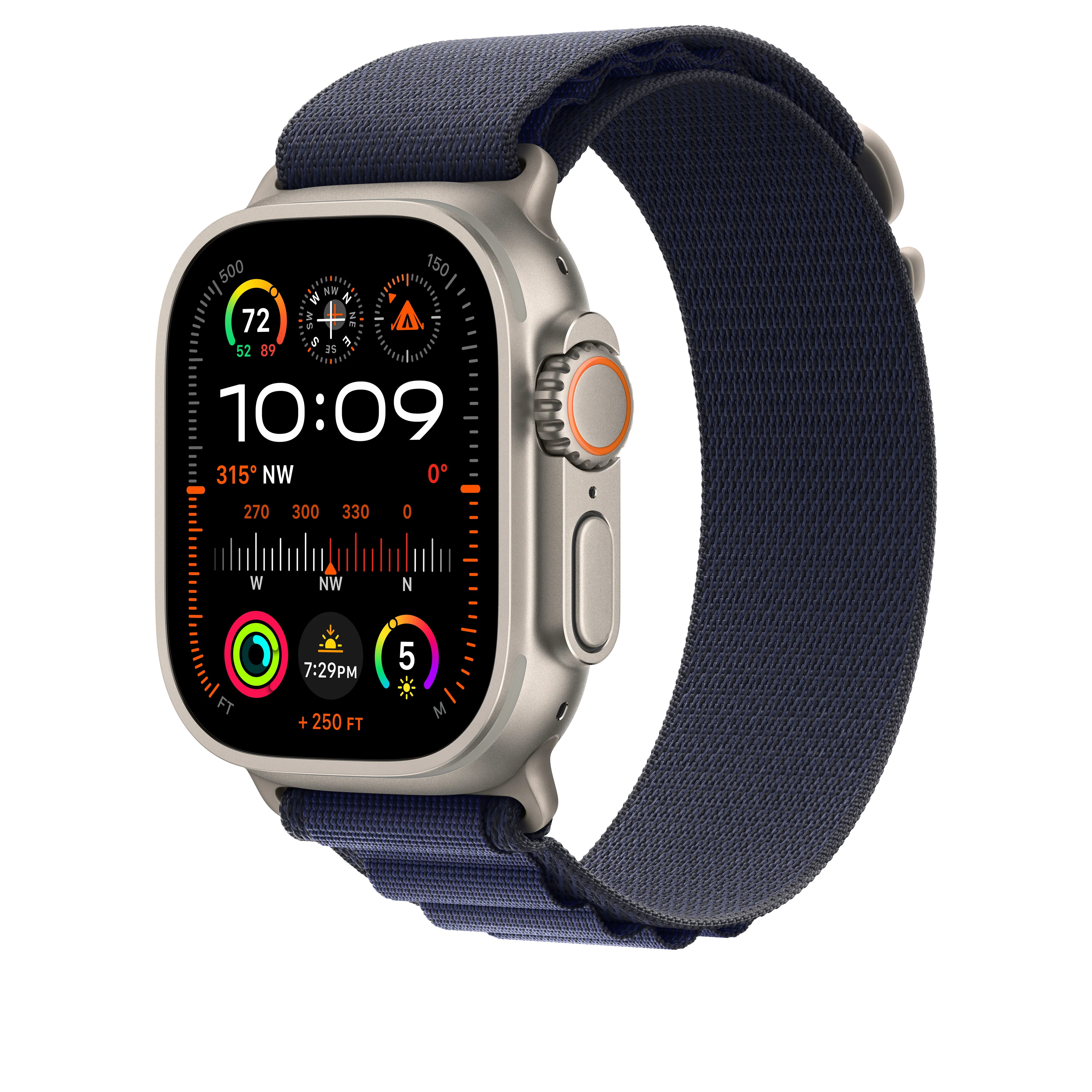49mm Navy Alpine Loop - Medium - Natural Titanium Finish - Image 2