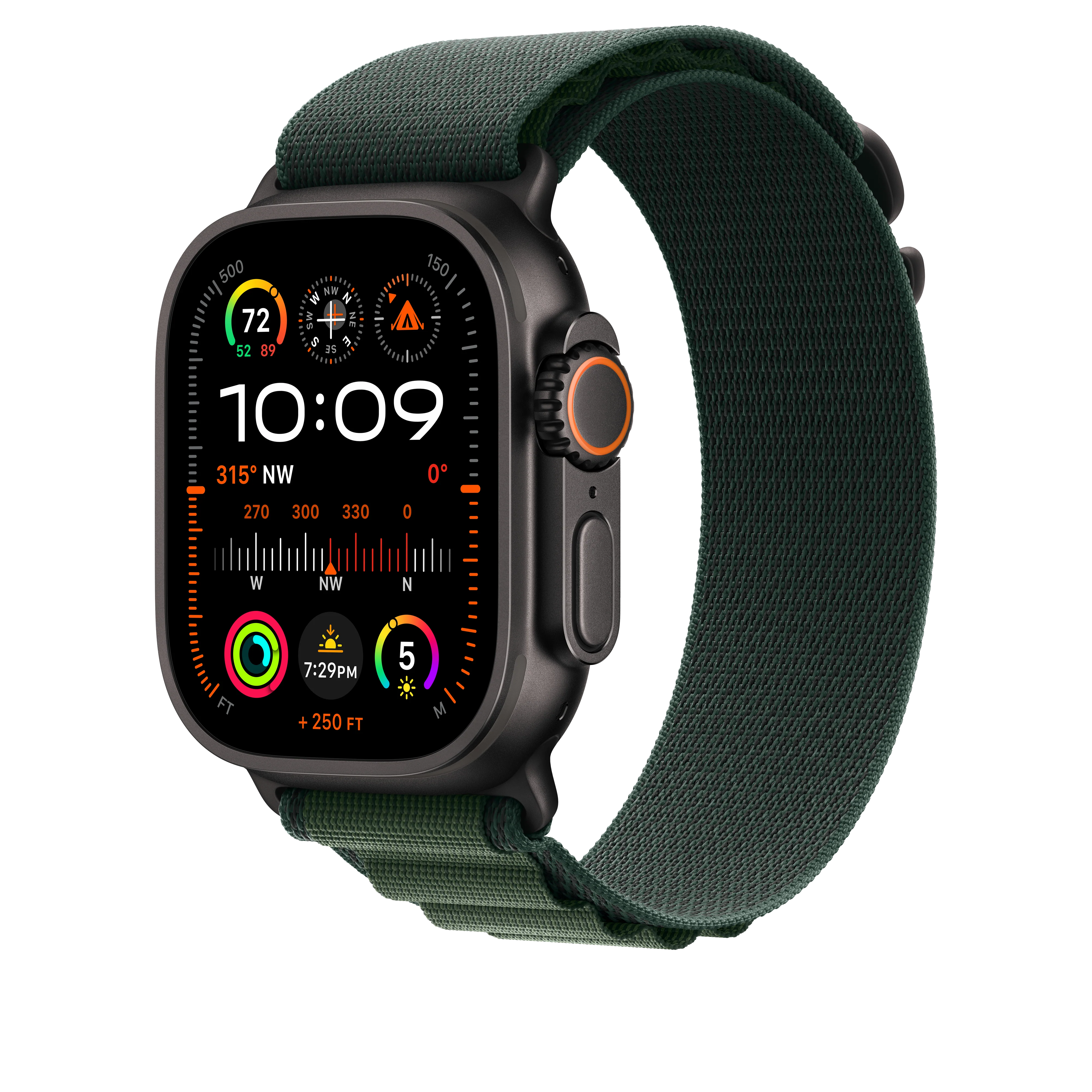49mm Dark Green Alpine Loop - Small - Black Titanium Finish - Image 2