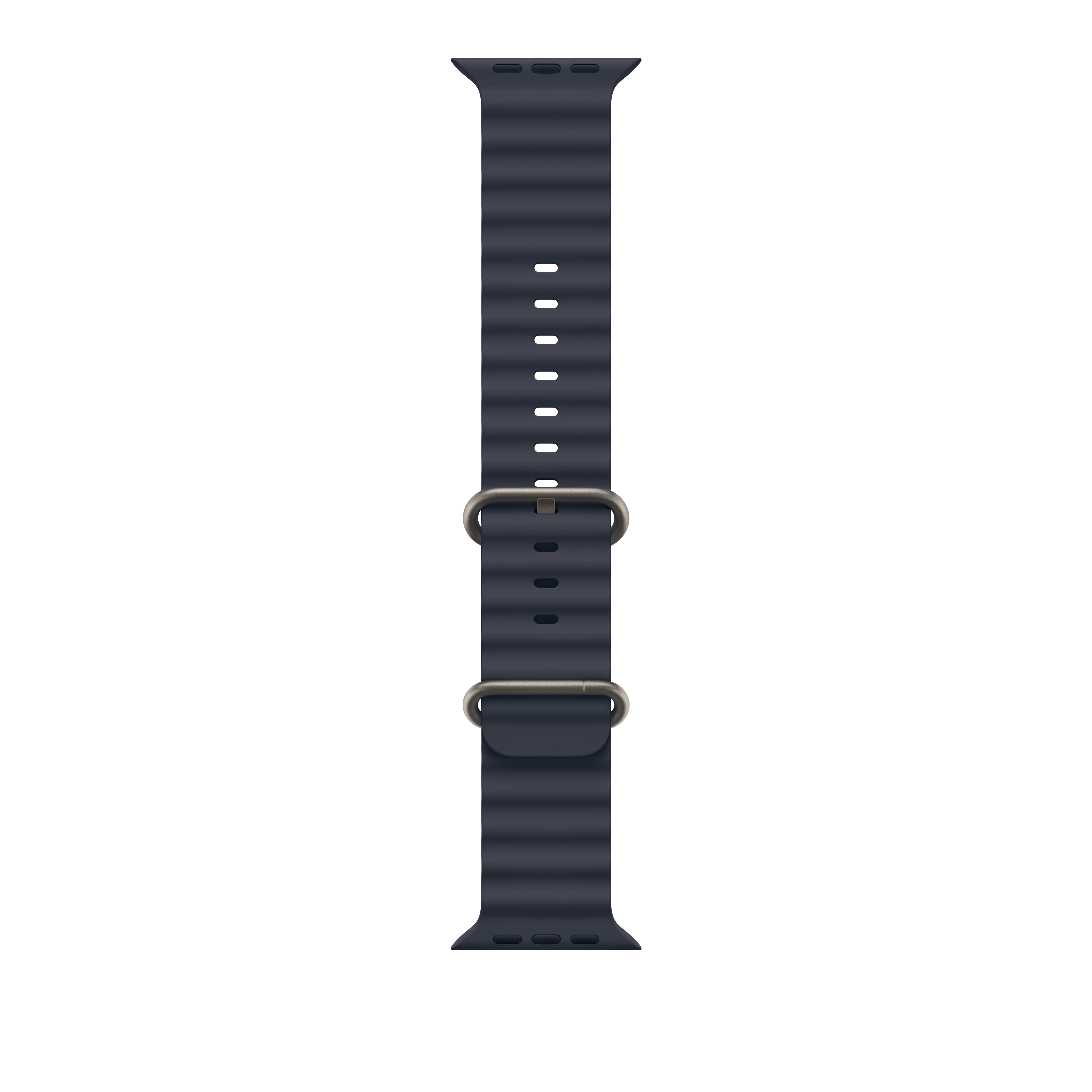 49mm Navy Ocean Band - Natural Titanium Finish