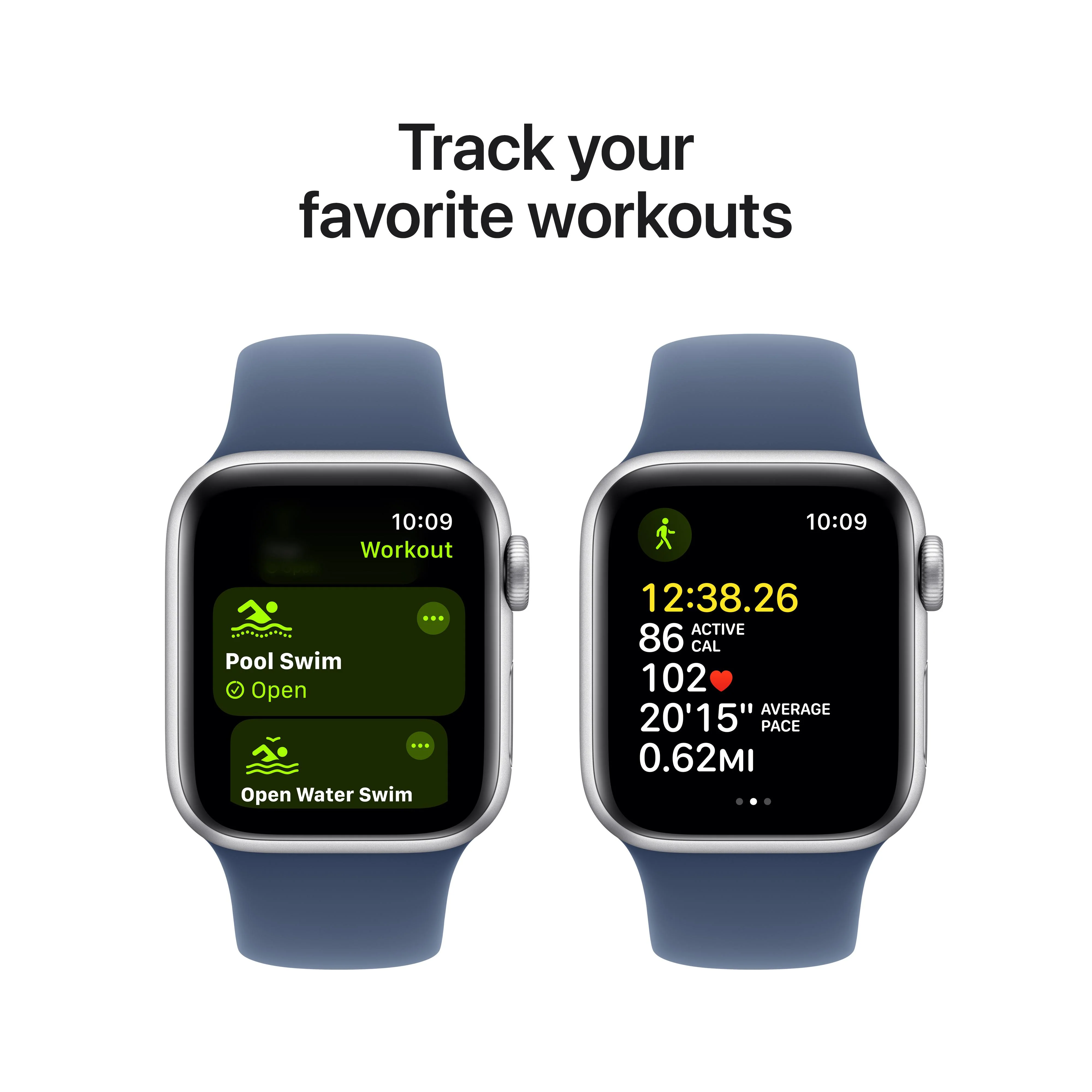 Apple Watch SE GPS 40mm Silver Aluminum Case with Denim Sport Band - S/M - Image 6
