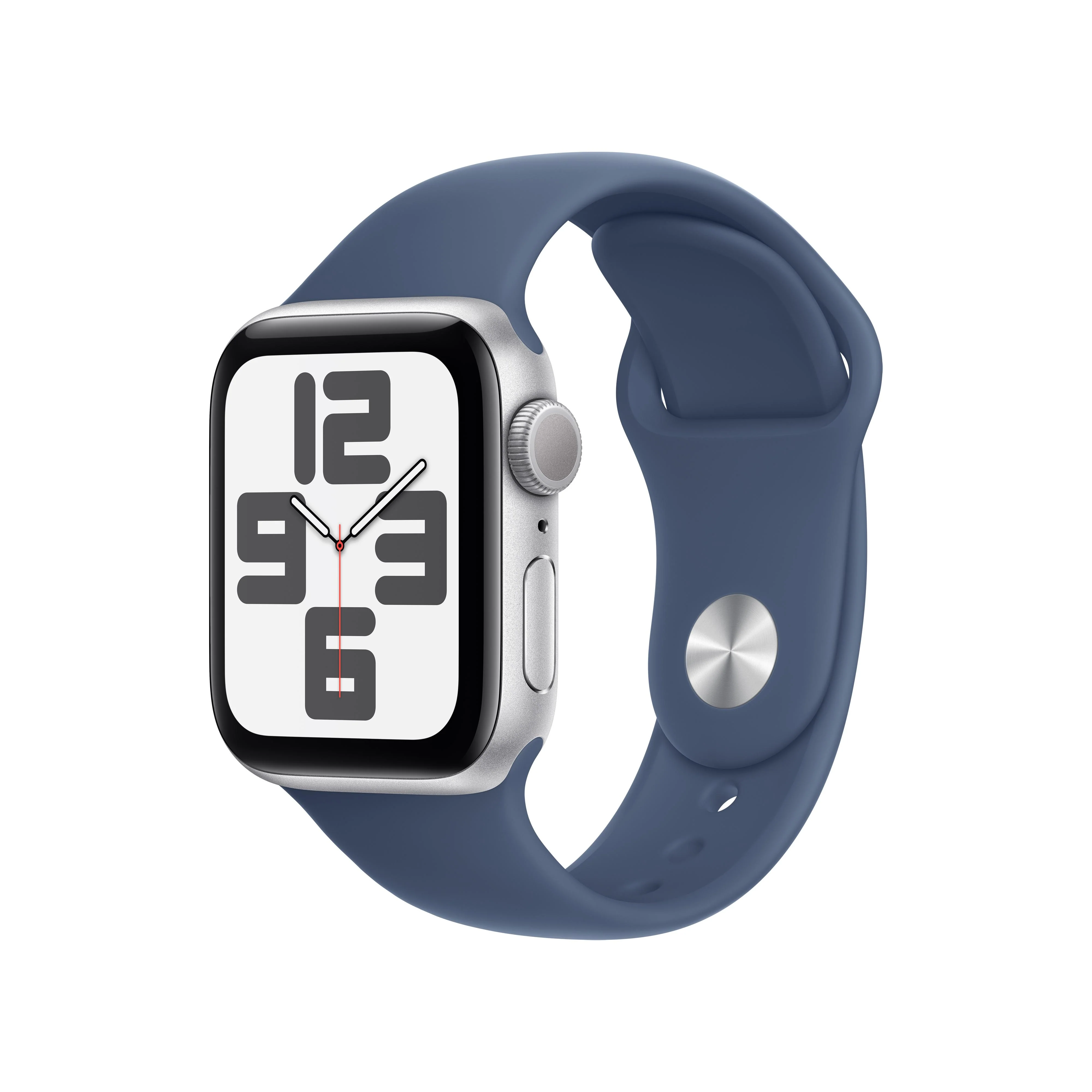 Apple Watch SE GPS 40mm Silver Aluminum Case with Denim Sport Band - M/L