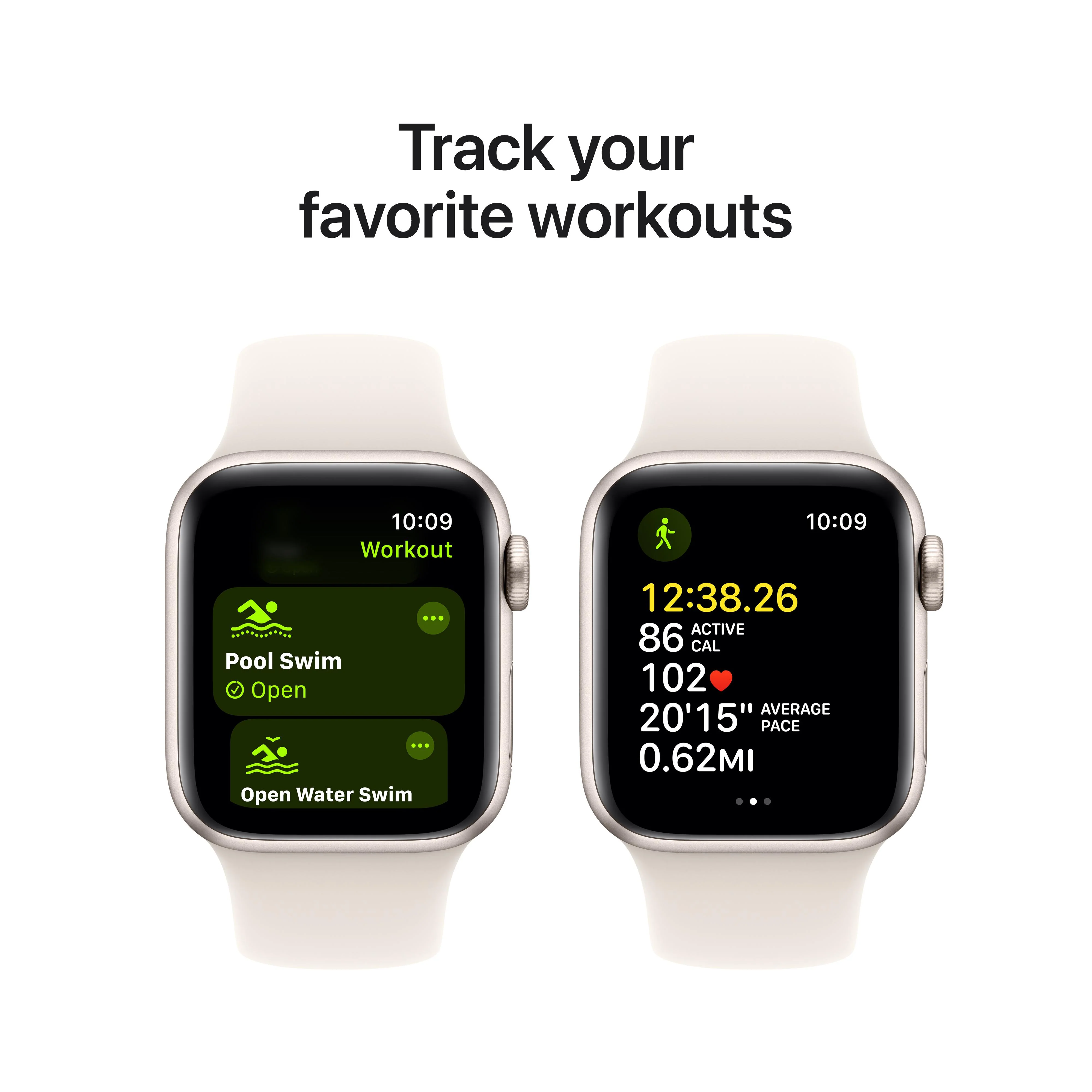 Apple Watch SE GPS 40mm Starlight Aluminum Case with Starlight Sport Band - S/M - Image 6