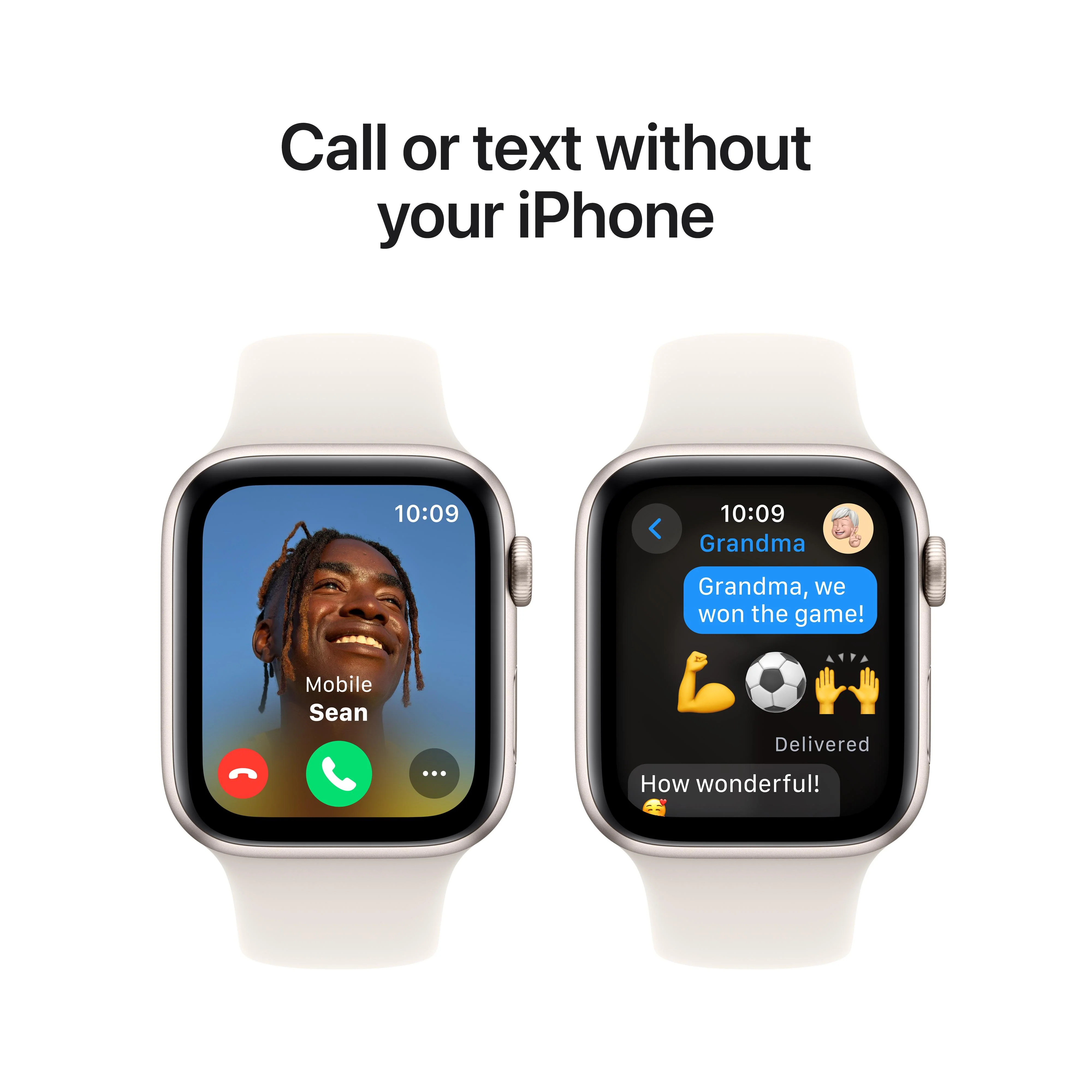 Apple Watch SE GPS 44mm Starlight Aluminum Case with Starlight Sport Band - S/M - Image 4