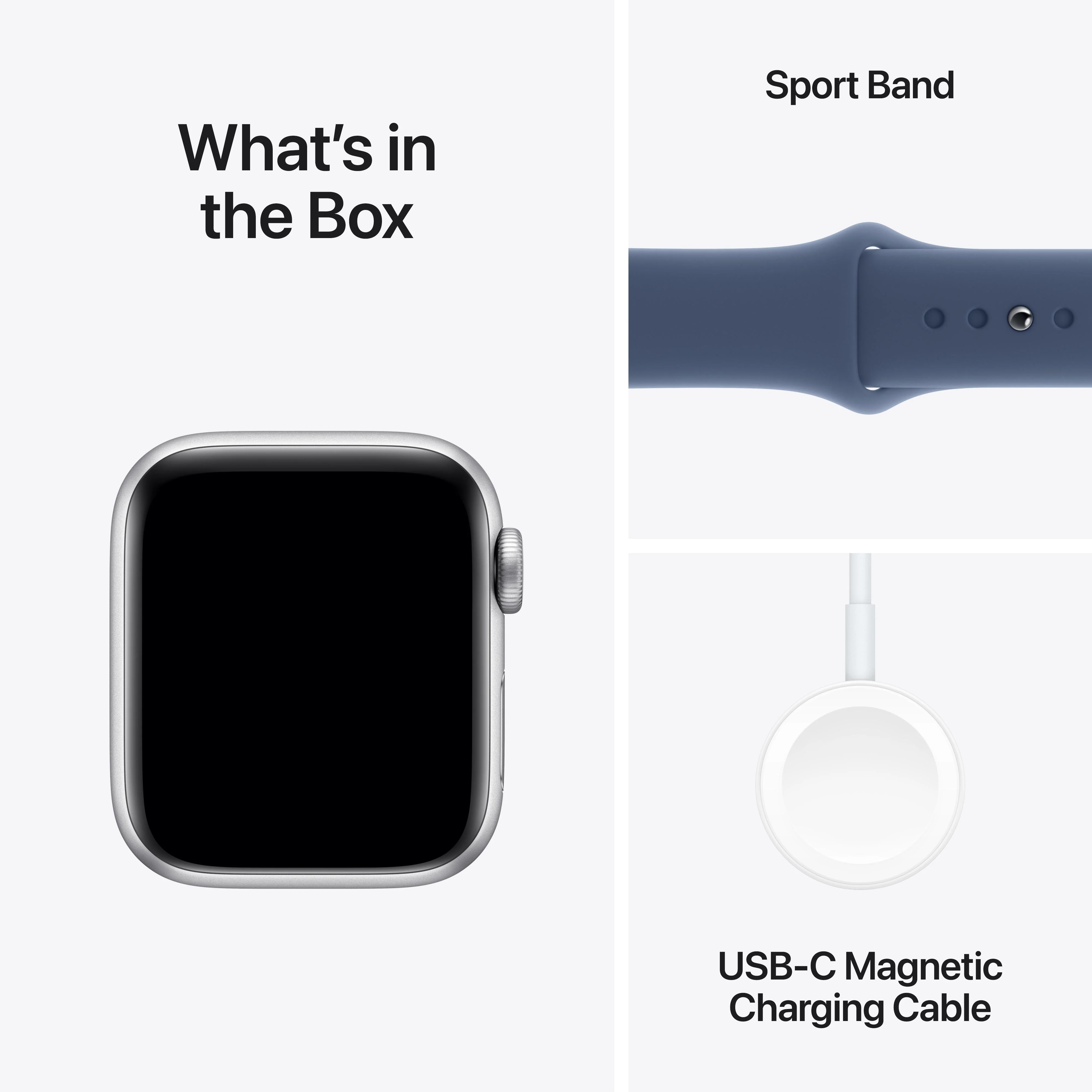 Apple Watch SE GPS + Cellular 40mm Silver Aluminum Case with Denim Sport Band - M/L - Image 7