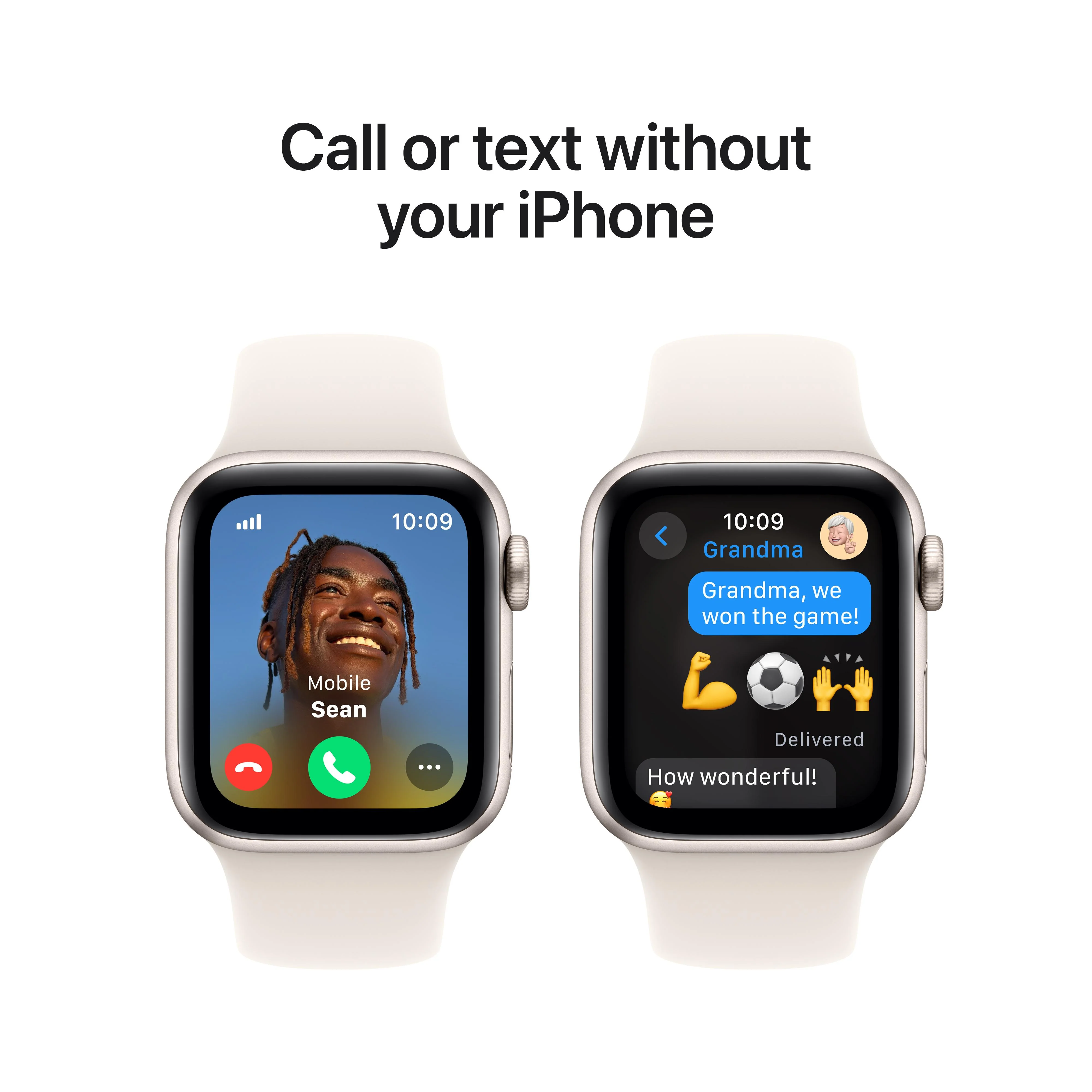 Apple Watch SE GPS + Cellular 40mm Starlight Aluminum Case with Starlight Sport Band - M/L - Image 4