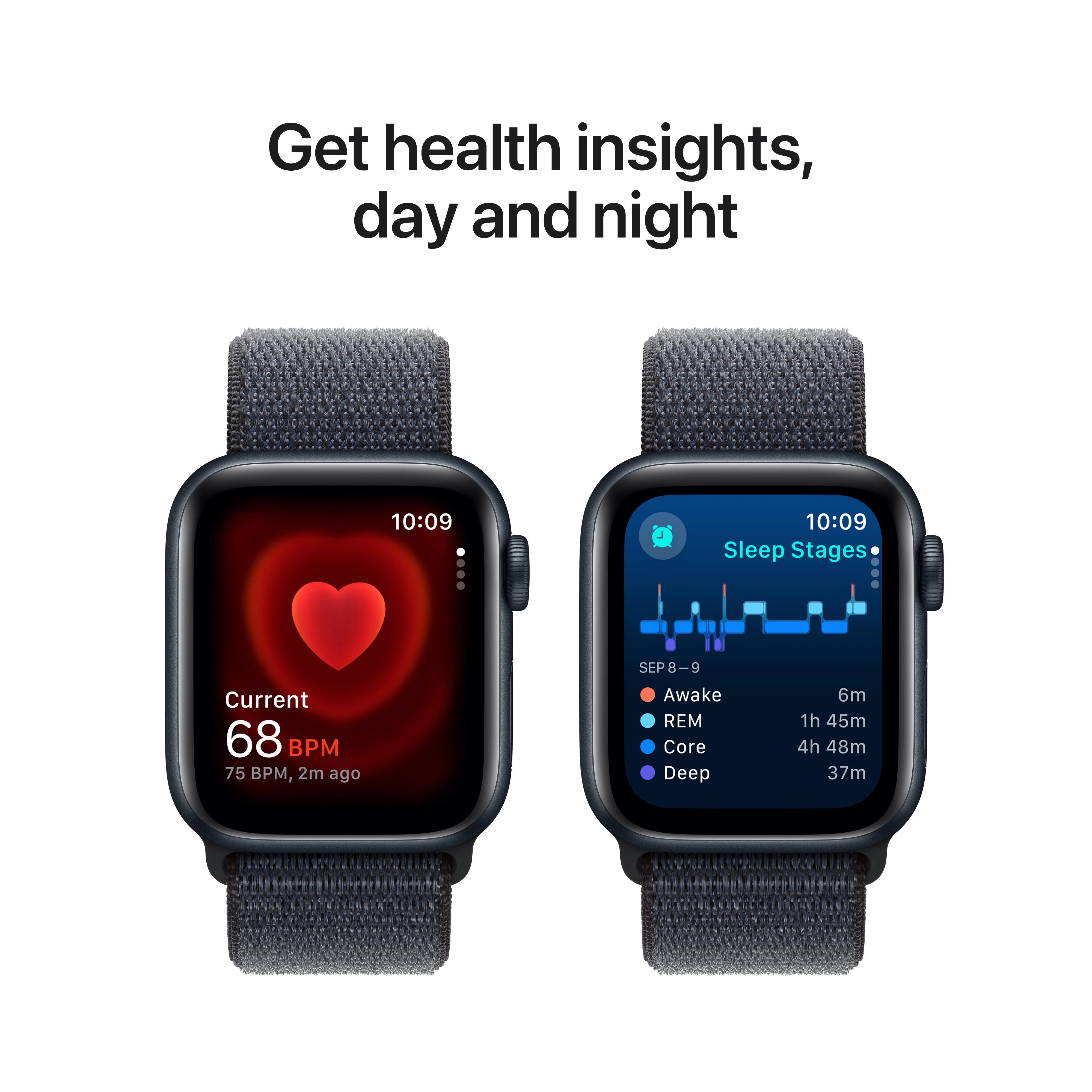 Apple Watch SE GPS + Cellular 40mm Midnight Aluminum Case with Ink Sport Loop - Image 5