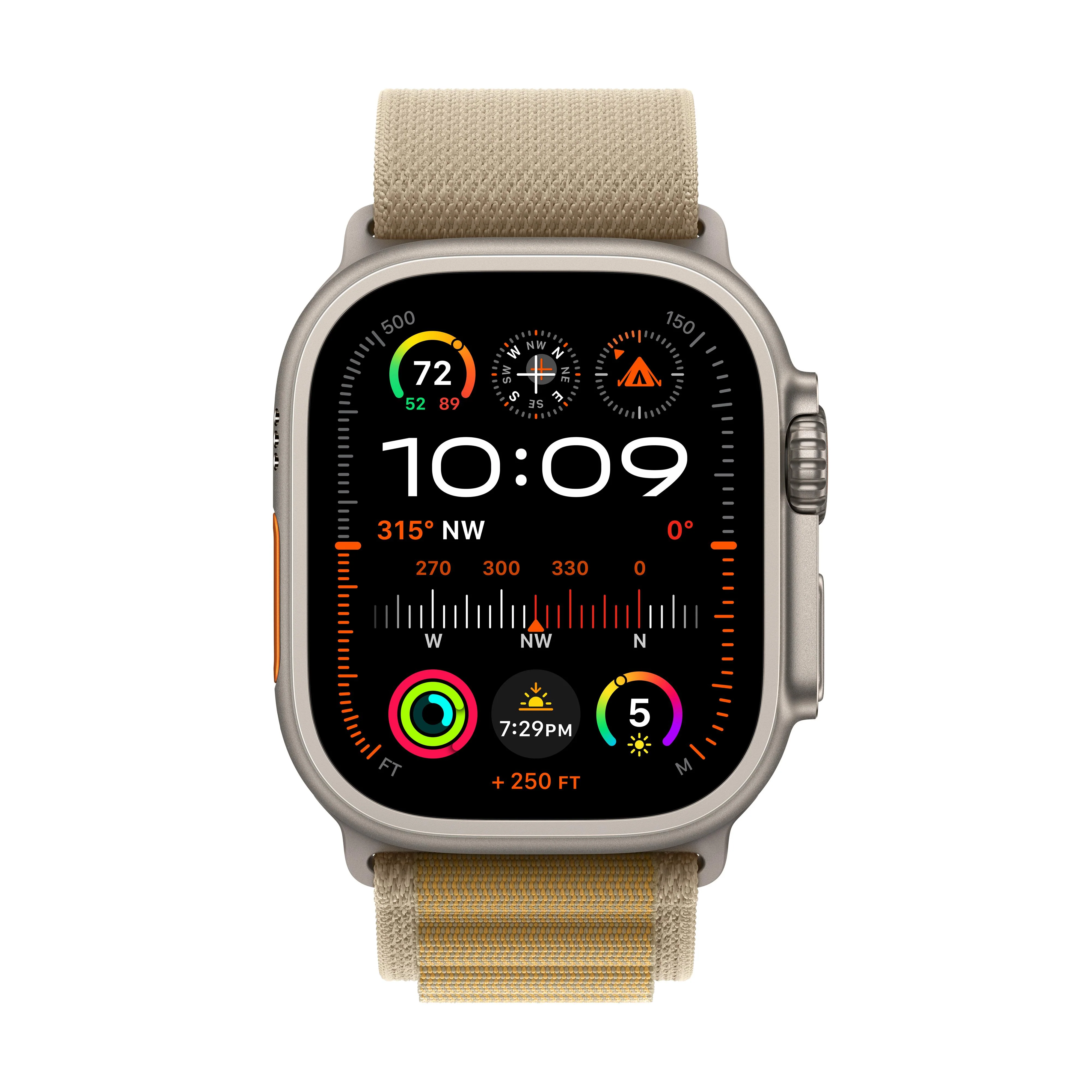 Apple Watch Ultra 2 GPS + Cellular 49mm Natural Titanium Case with Tan Alpine Loop - Large - Image 2