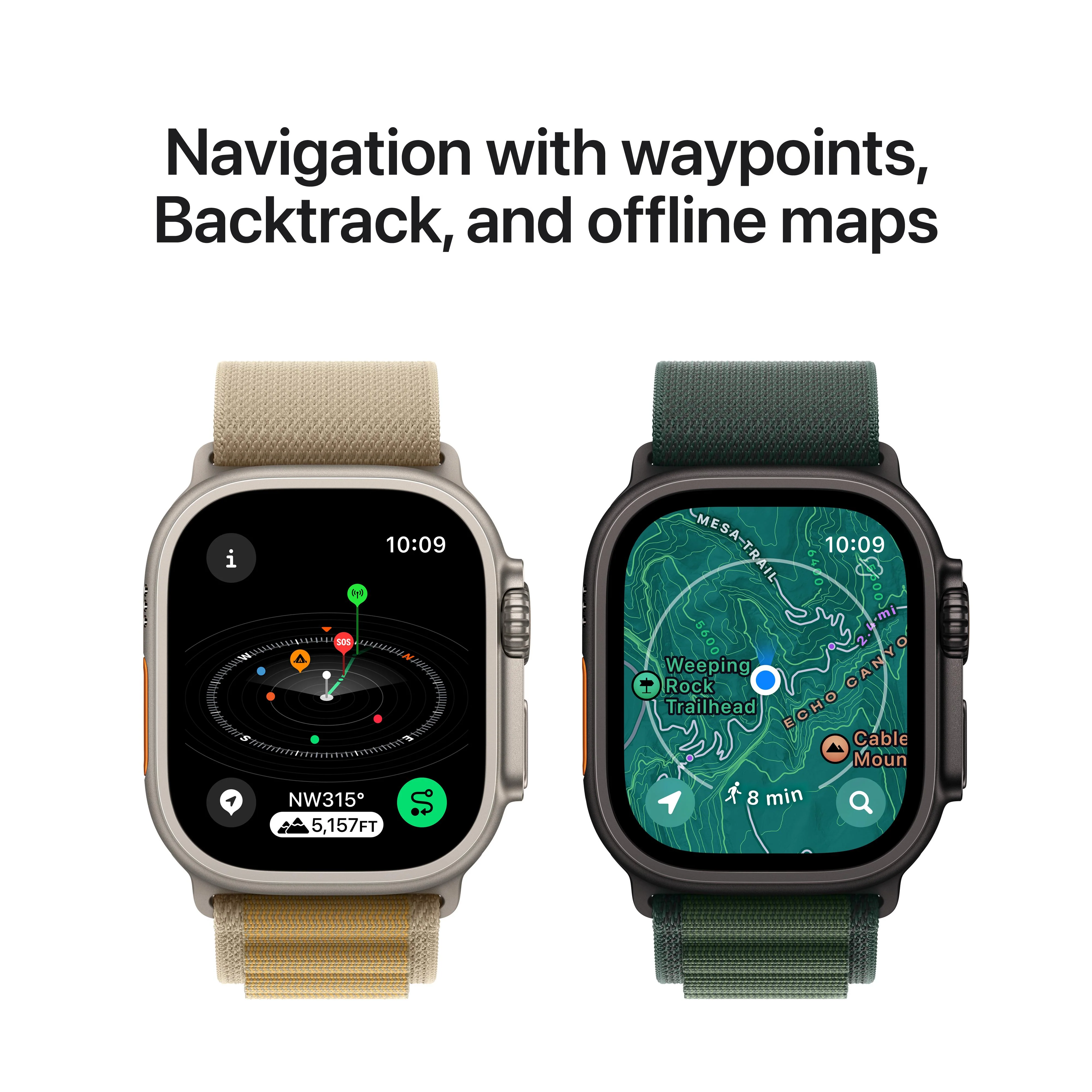 Apple Watch Ultra 2 GPS + Cellular 49mm Natural Titanium Case with Tan Alpine Loop - Large - Image 6