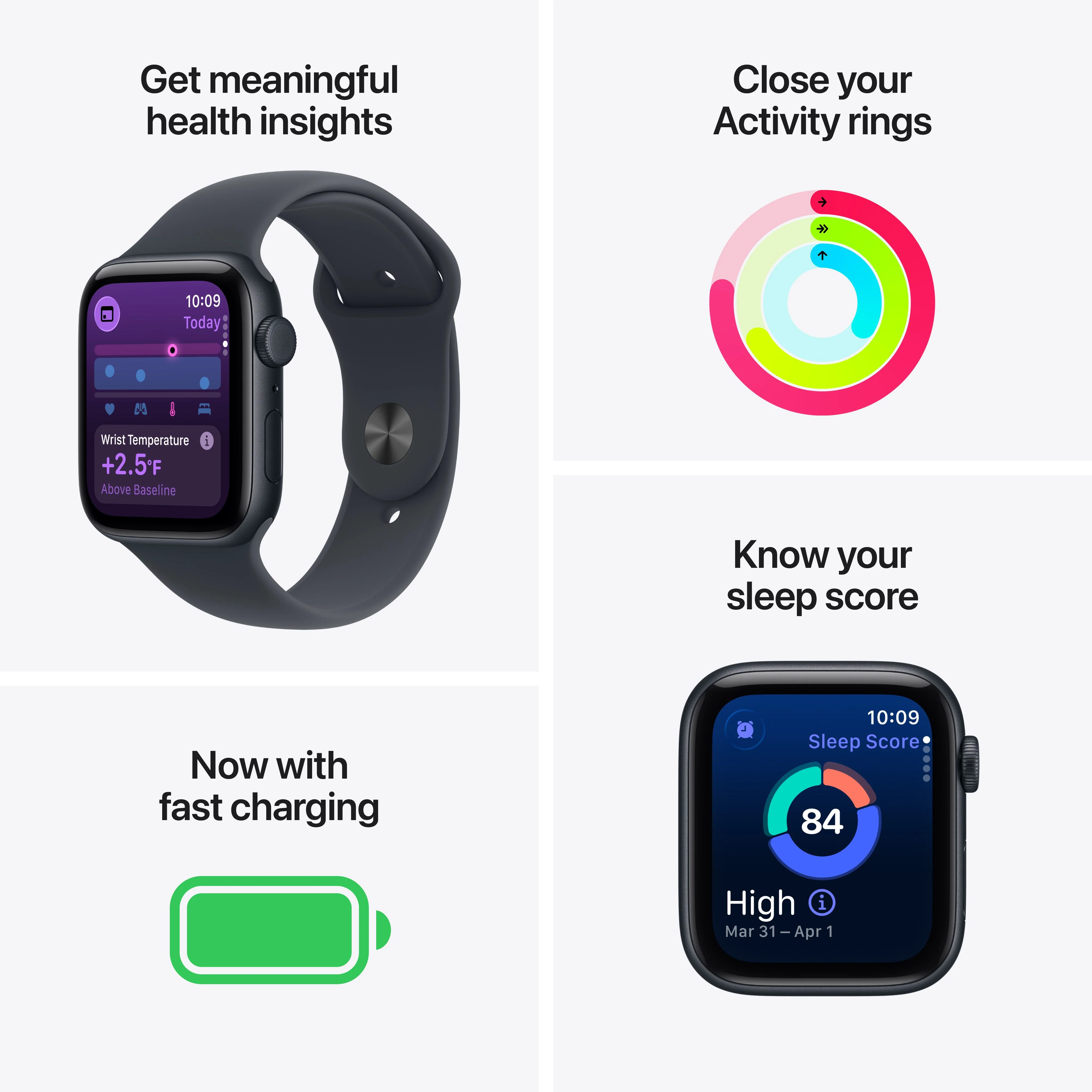 Apple Watch SE 3 GPS + Cellular 40mm Midnight Aluminium Case with Midnight Sport Band - S/M - Image 3