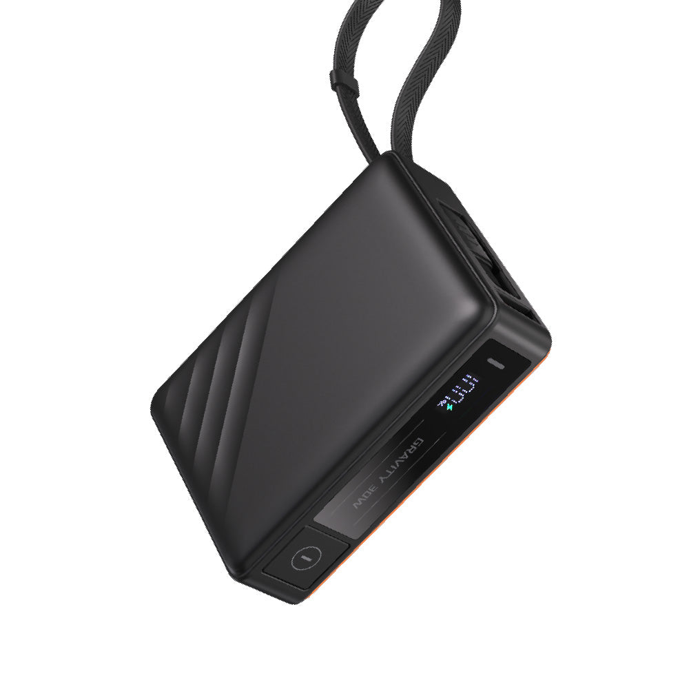 ADAM ELEMENTS GRAVITY 30w Fast Charging 10,000mAh Power Bank with Built-in USB-C Cable - Orange - Image 5