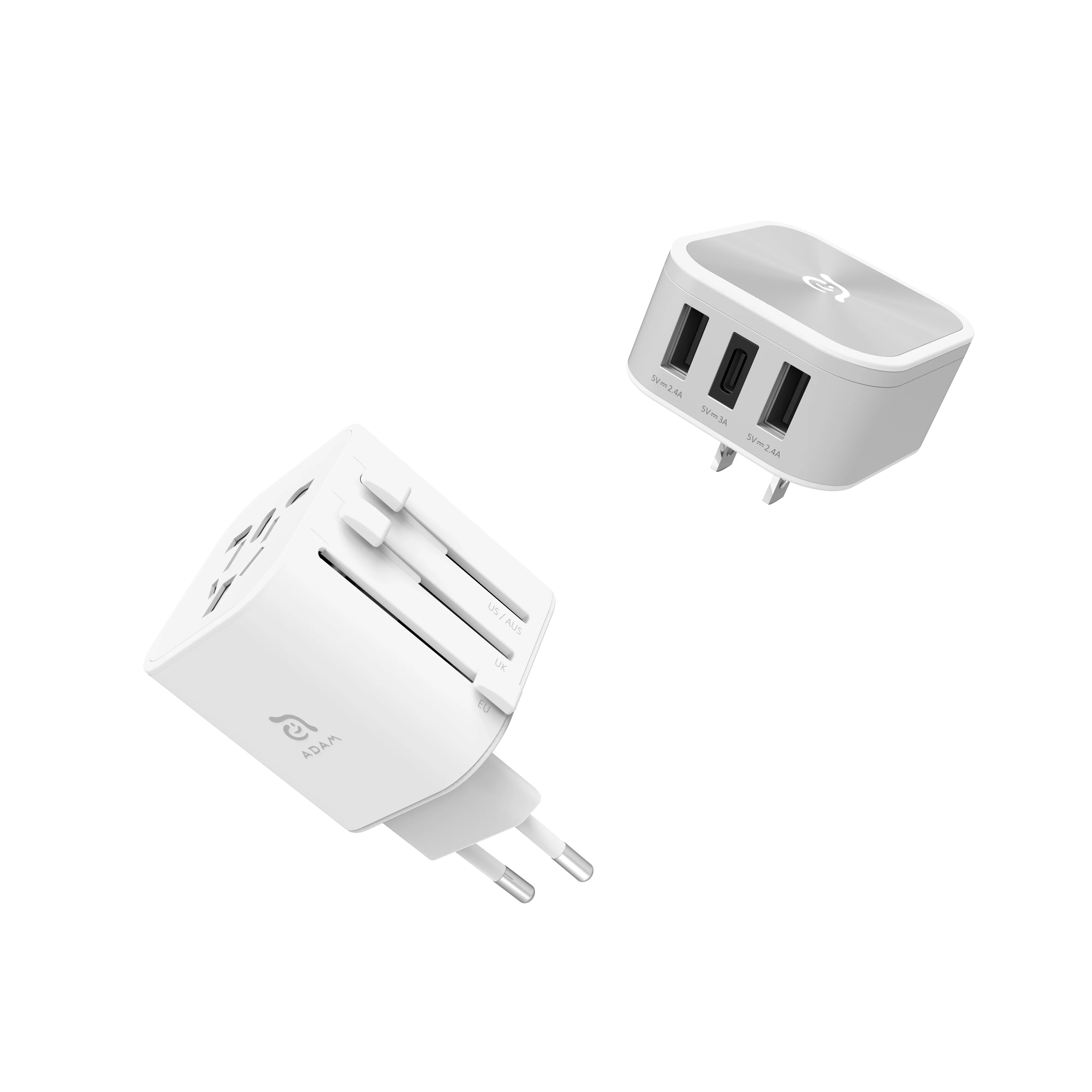 ADAM ELEMENTS OMNIA T3 Universal Travel Adapter - White - Image 4