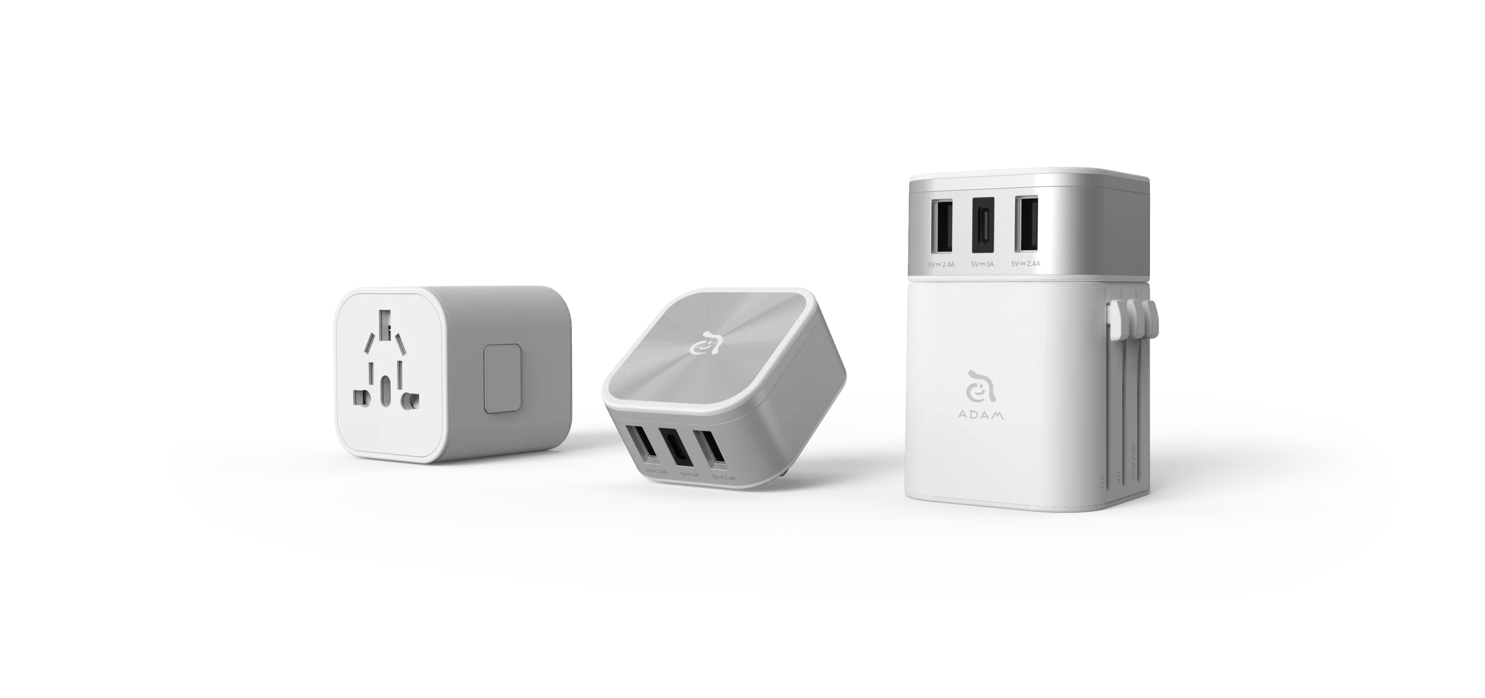 ADAM ELEMENTS OMNIA T3 Universal Travel Adapter - White - Image 9