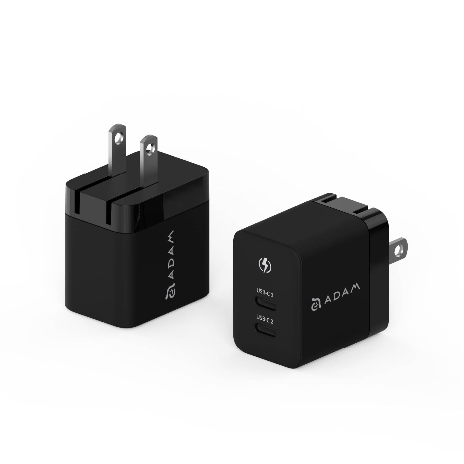 ADAM ELEMENTS OMNIA X35C GaN 35W Dual USB-C Wall Charger -Black - Image 2
