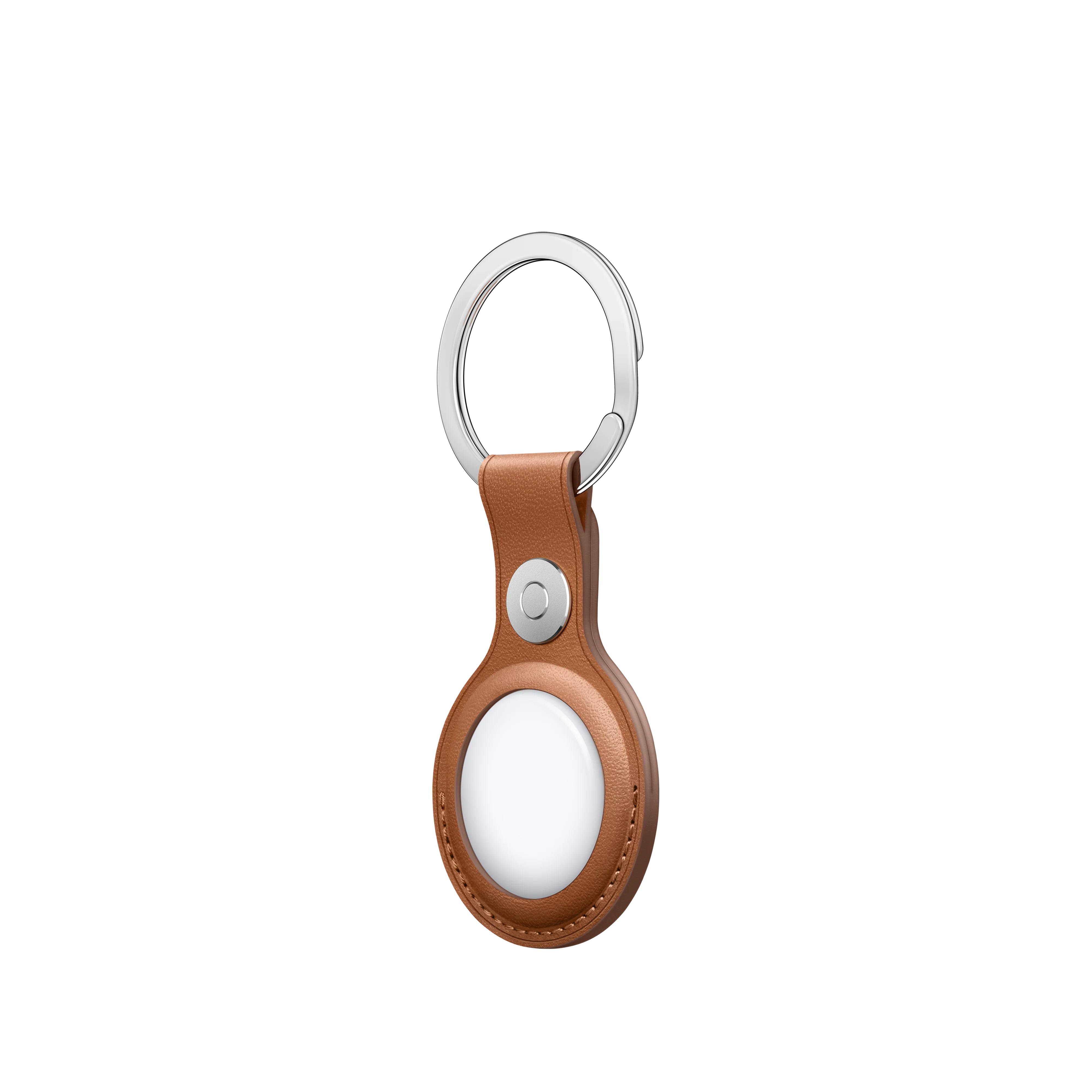 AirTag Leather Key Ring - Saddle Brown - Image 2