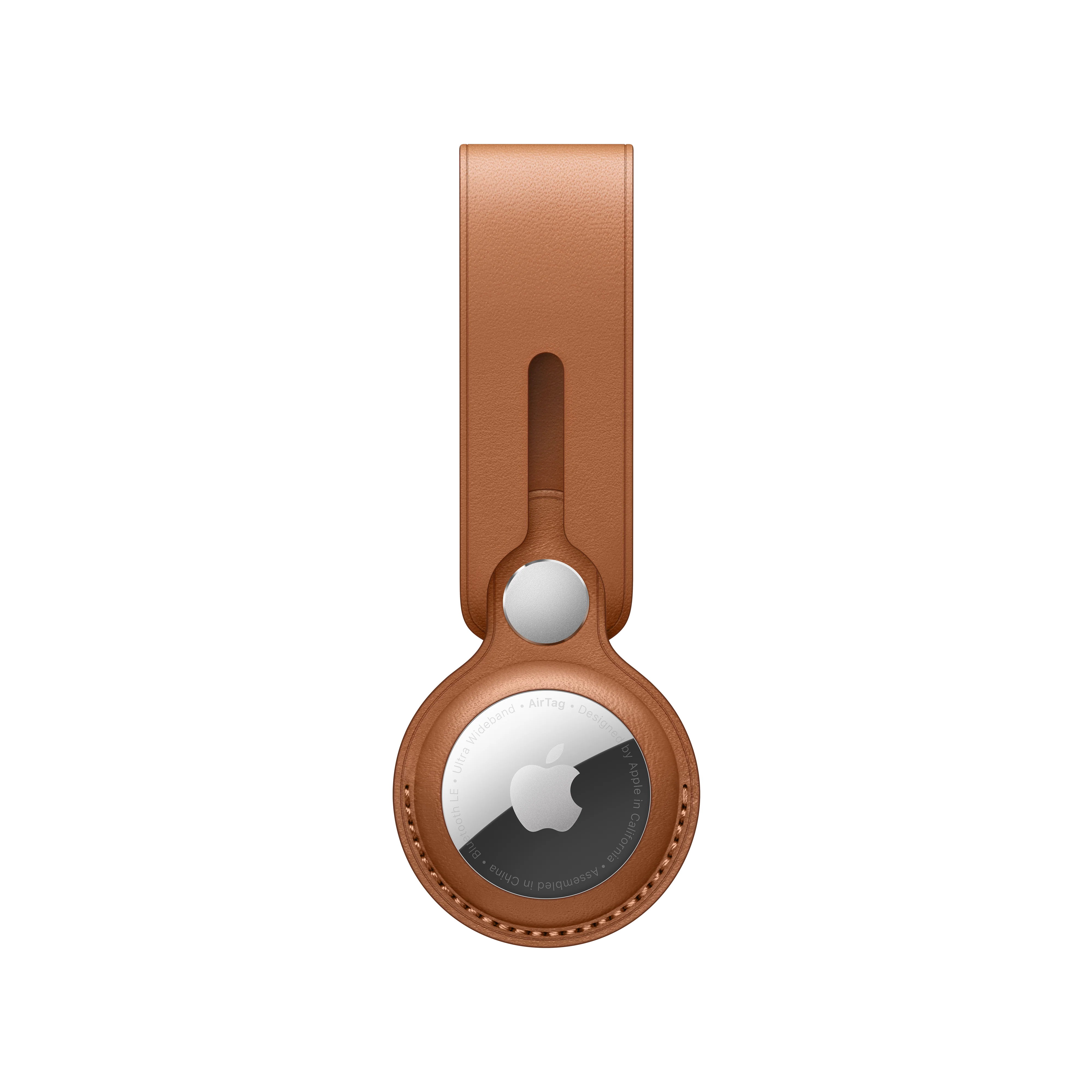AirTag Leather Loop - Saddle Brown