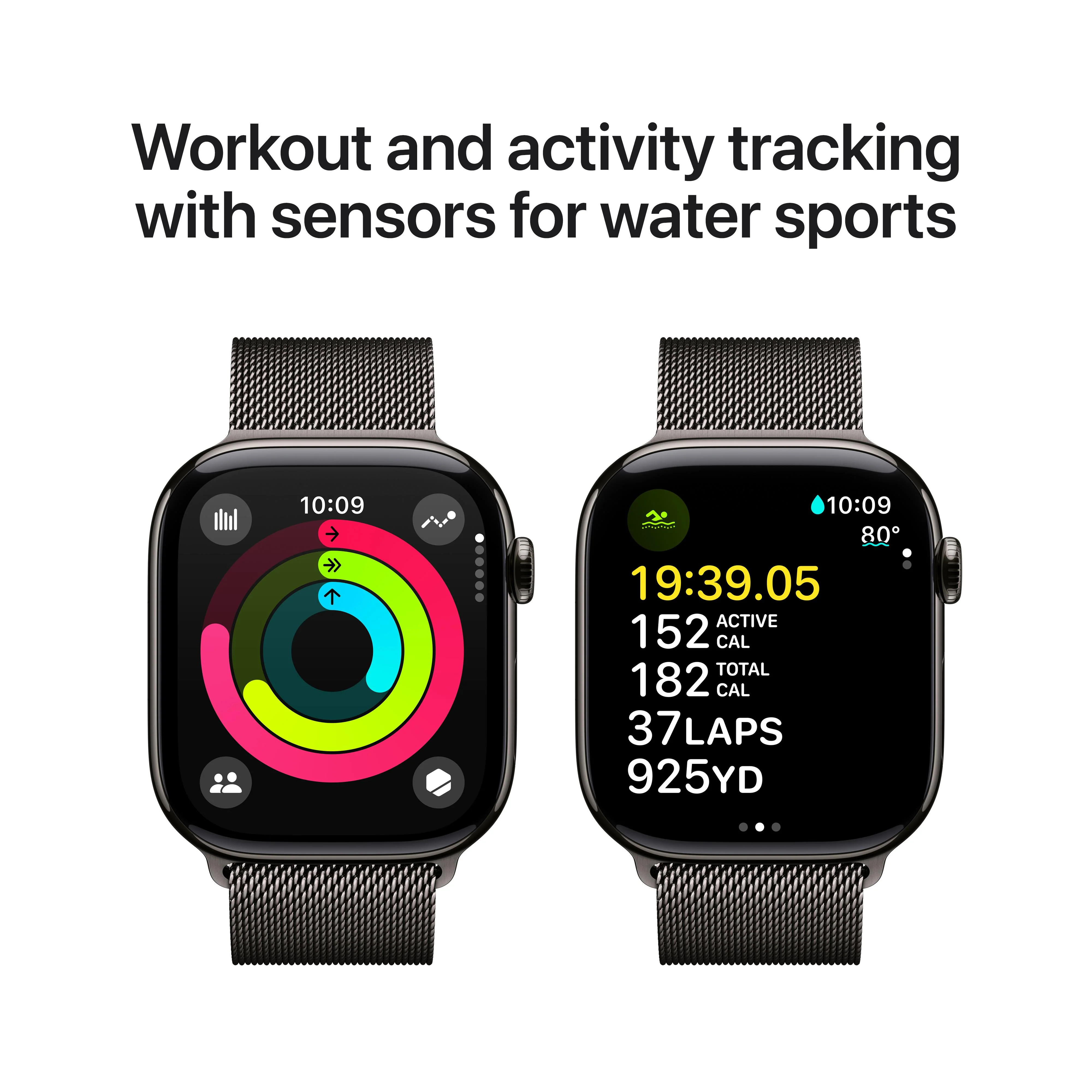 Apple Watch Series 10 GPS + Cellular 46mm Slate Titanium Case with Slate Milanese Loop - S/M - Image 4