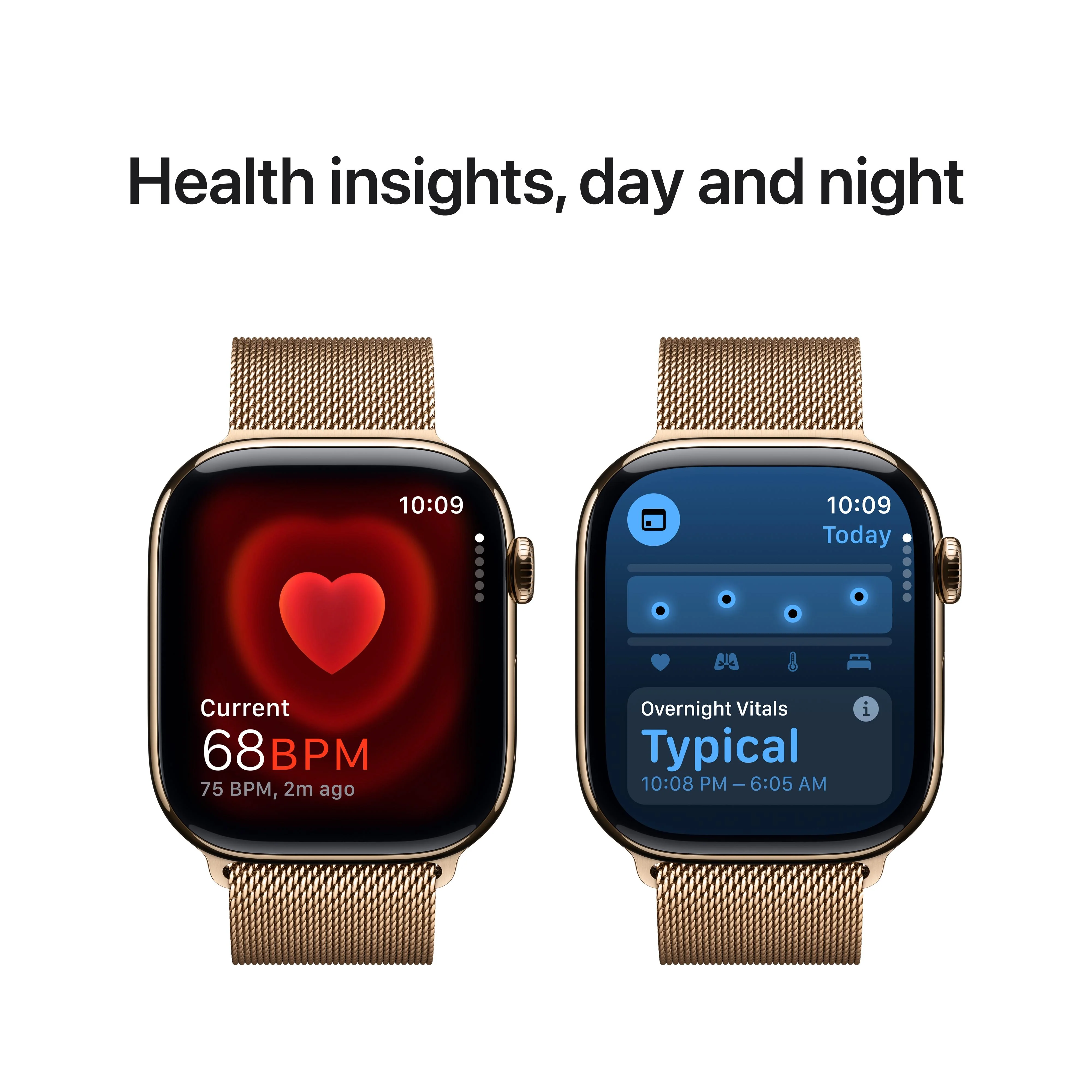 Apple Watch Series 10 GPS + Cellular 46mm Gold Titanium Case with Gold Milanese Loop - M/L - Image 5