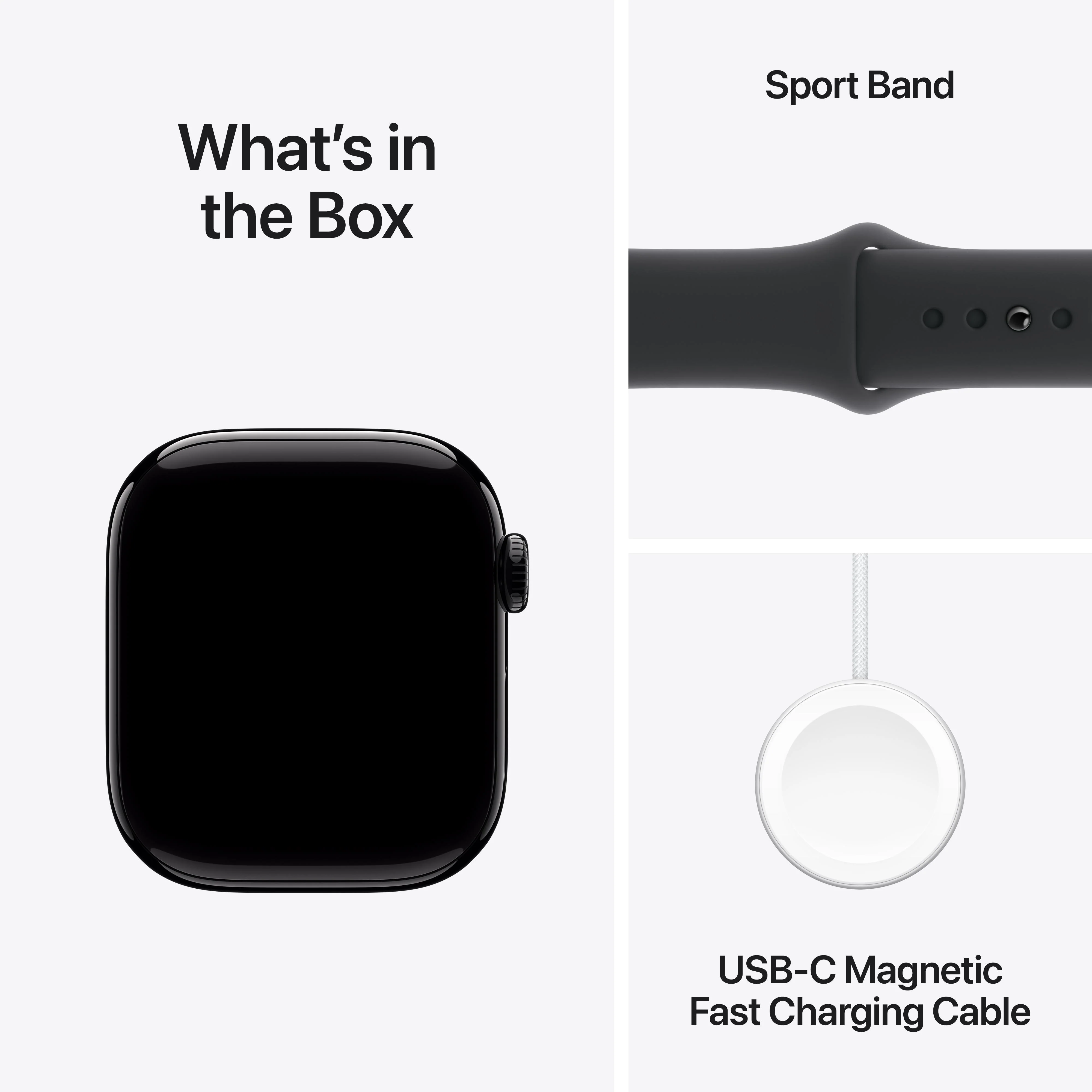 Apple Watch Series 10 GPS + Cellular 42mm Jet Black Aluminum Case with Black Sport Band - S/M - Image 9