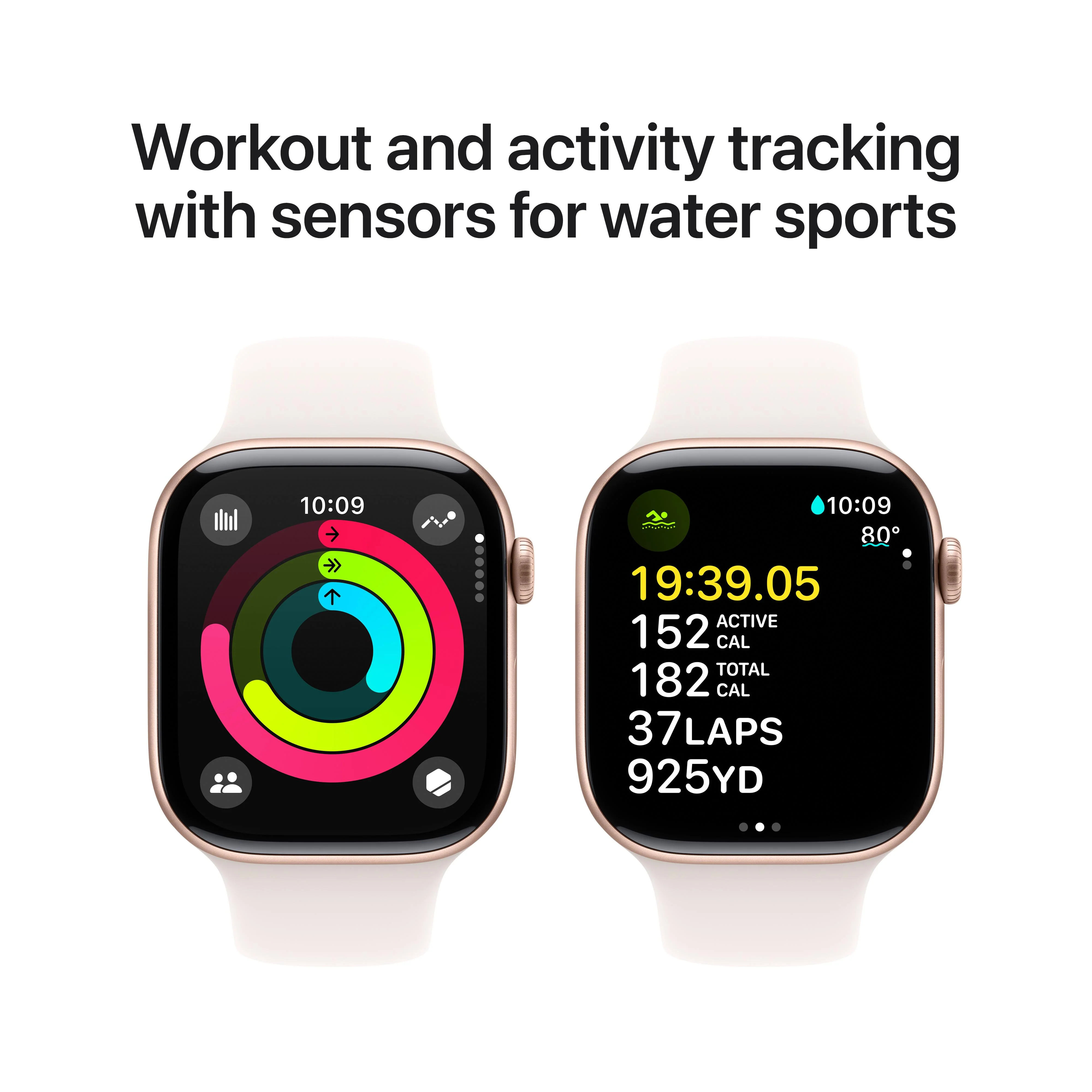 Apple Watch Series 10 GPS + Cellular 46mm Rose Gold Aluminum Case with Light Blush Sport Band - M/L - Image 4