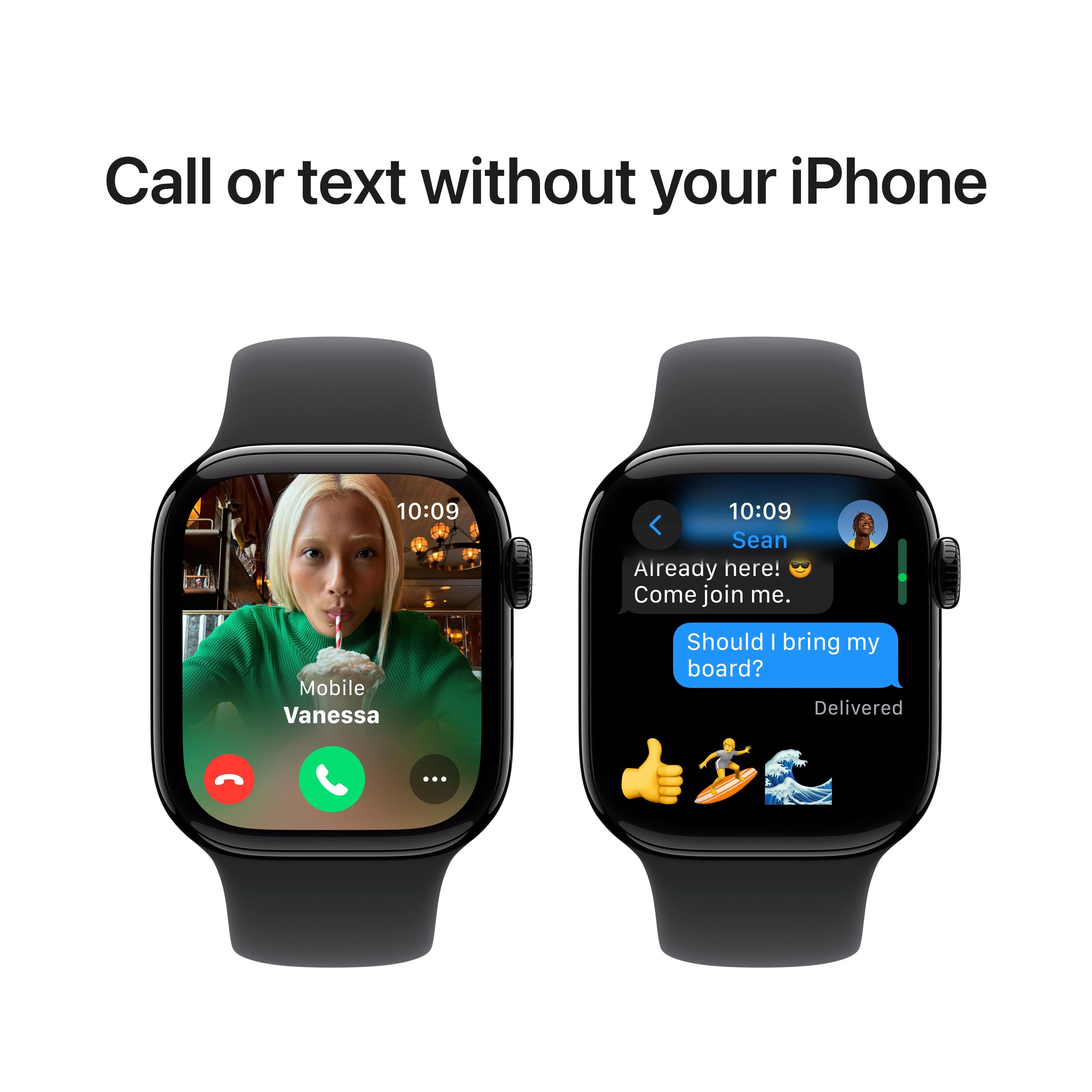 Apple Watch Series 10 GPS 42mm Jet Black Aluminum Case with Black Sport Band - M/L - Image 7