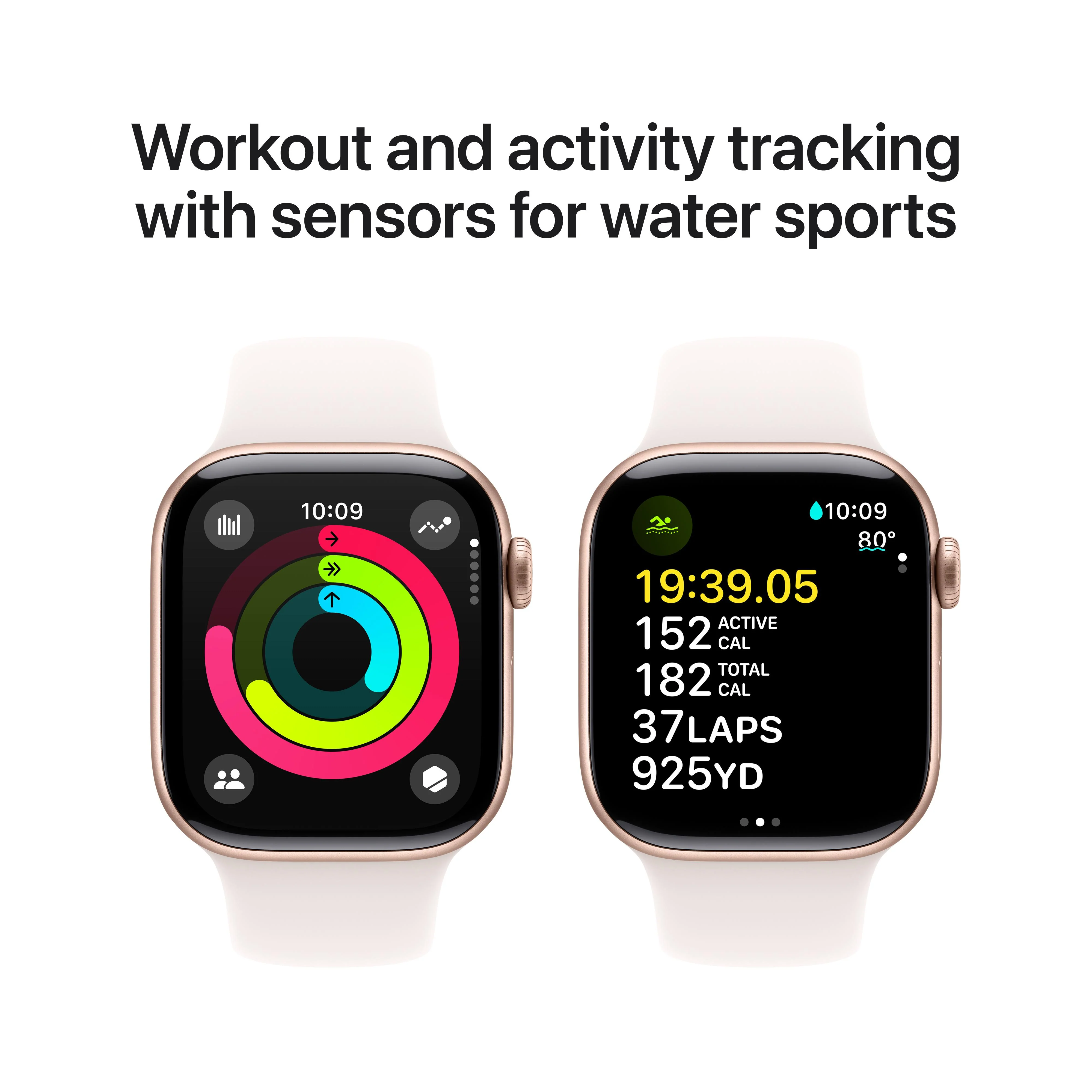Apple Watch Series 10 GPS 42mm Rose Gold Aluminum Case with Light Blush Sport Band - S/M - Image 4
