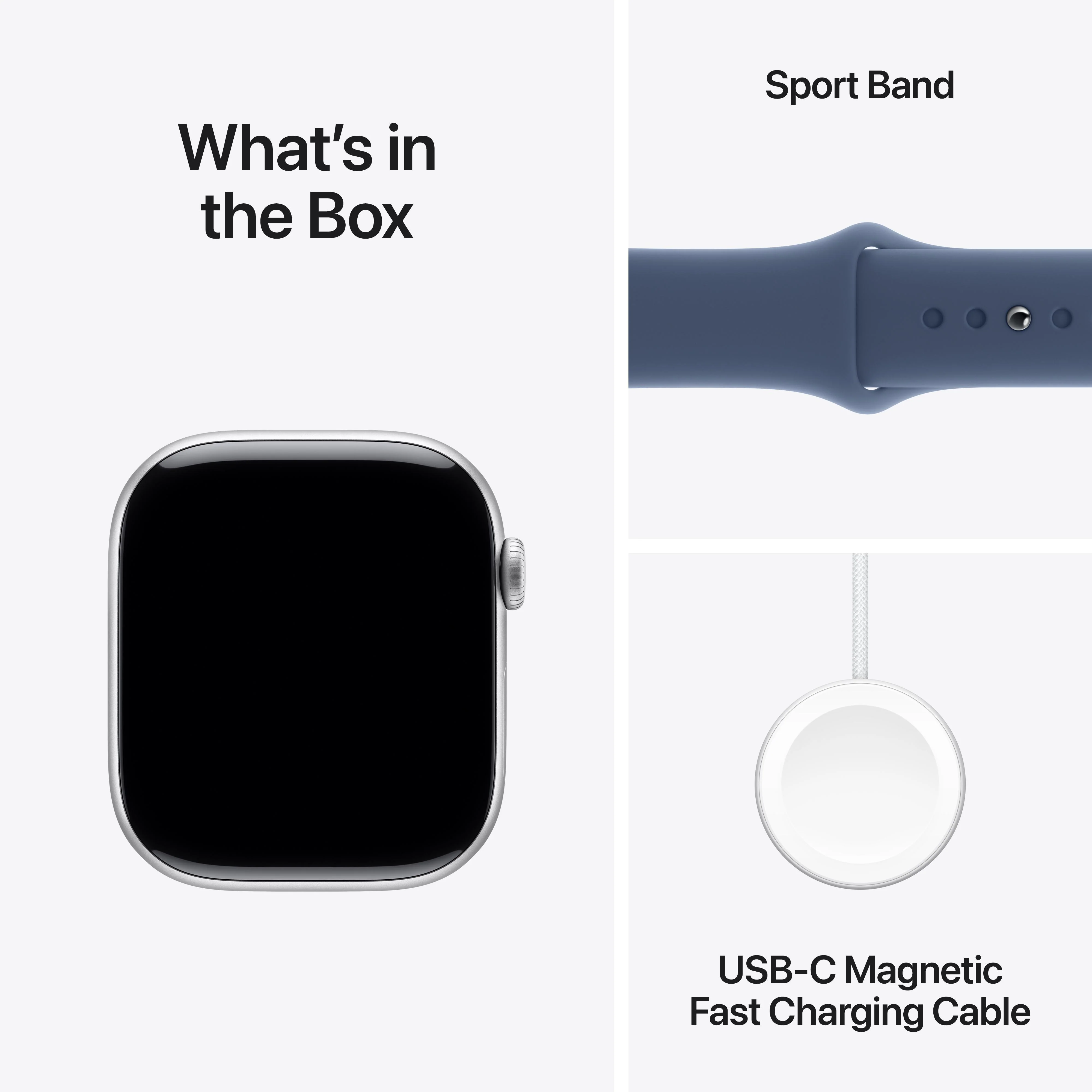 Apple Watch Series 10 GPS 46mm Silver Aluminum Case with Denim Sport Band - M/L - Image 9