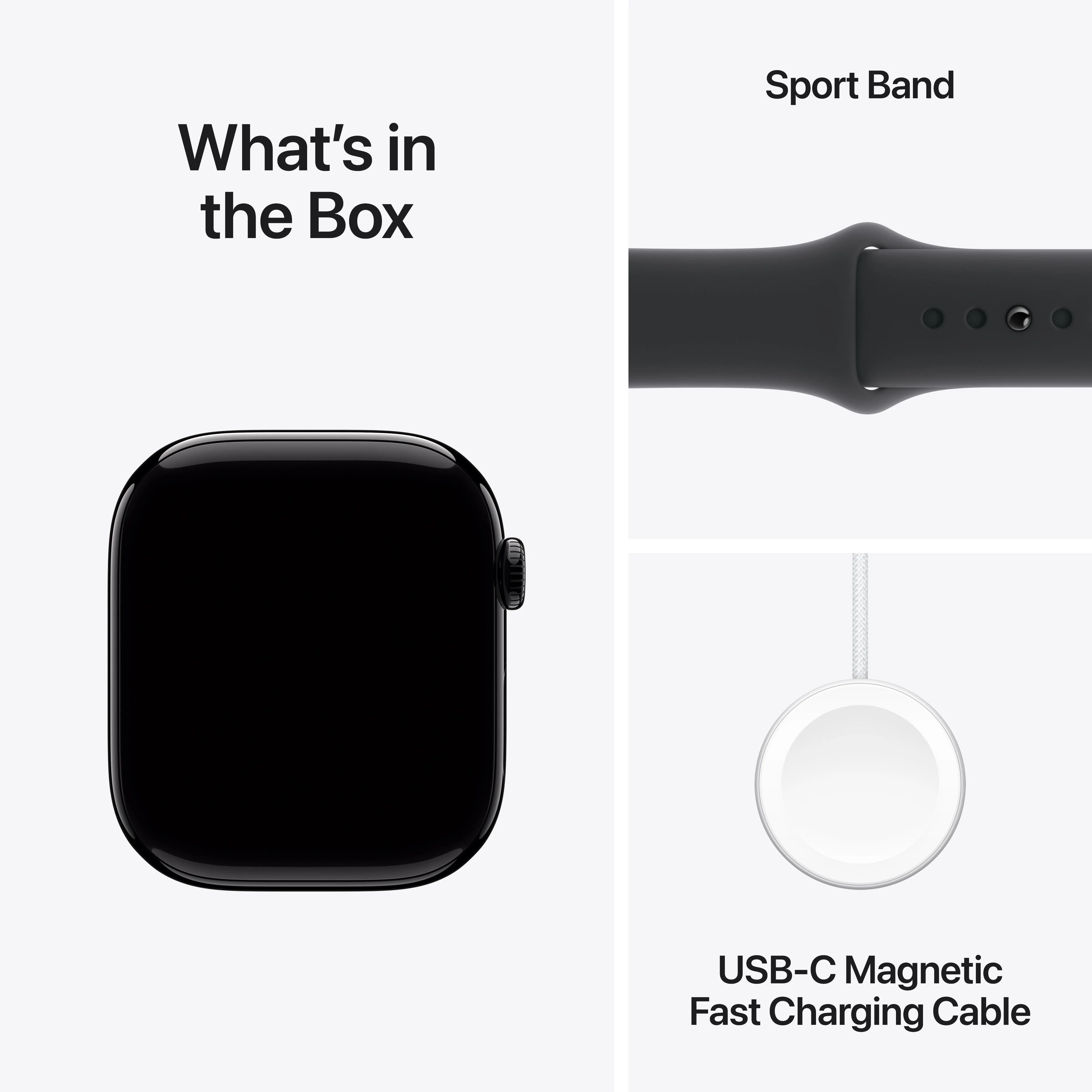 Apple Watch Series 10 GPS 46mm Jet Black Aluminum Case with Black Sport Band - S/M - Image 10