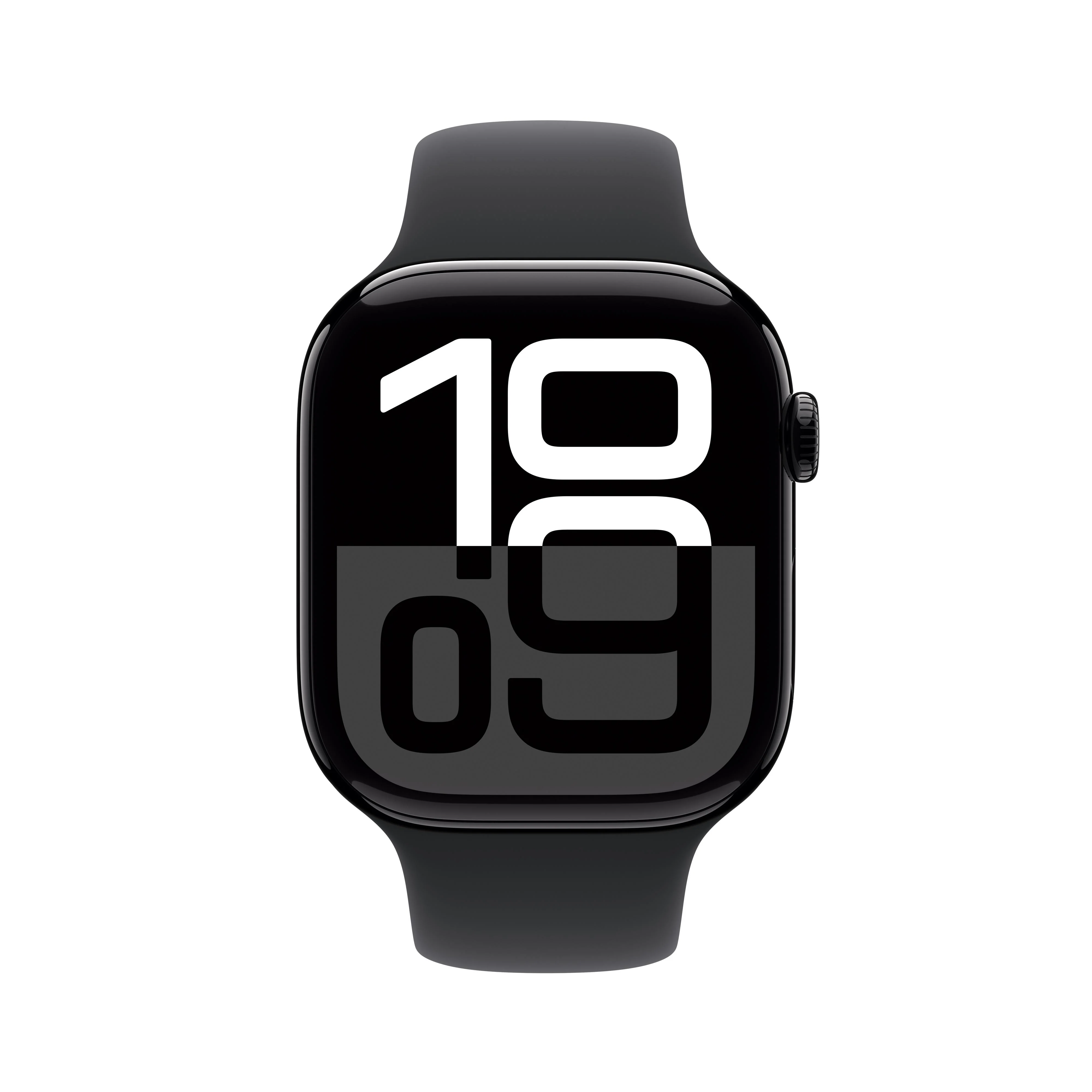 Apple Watch Series 10 GPS 46mm Jet Black Aluminum Case with Black Sport Band - M/L - Image 2