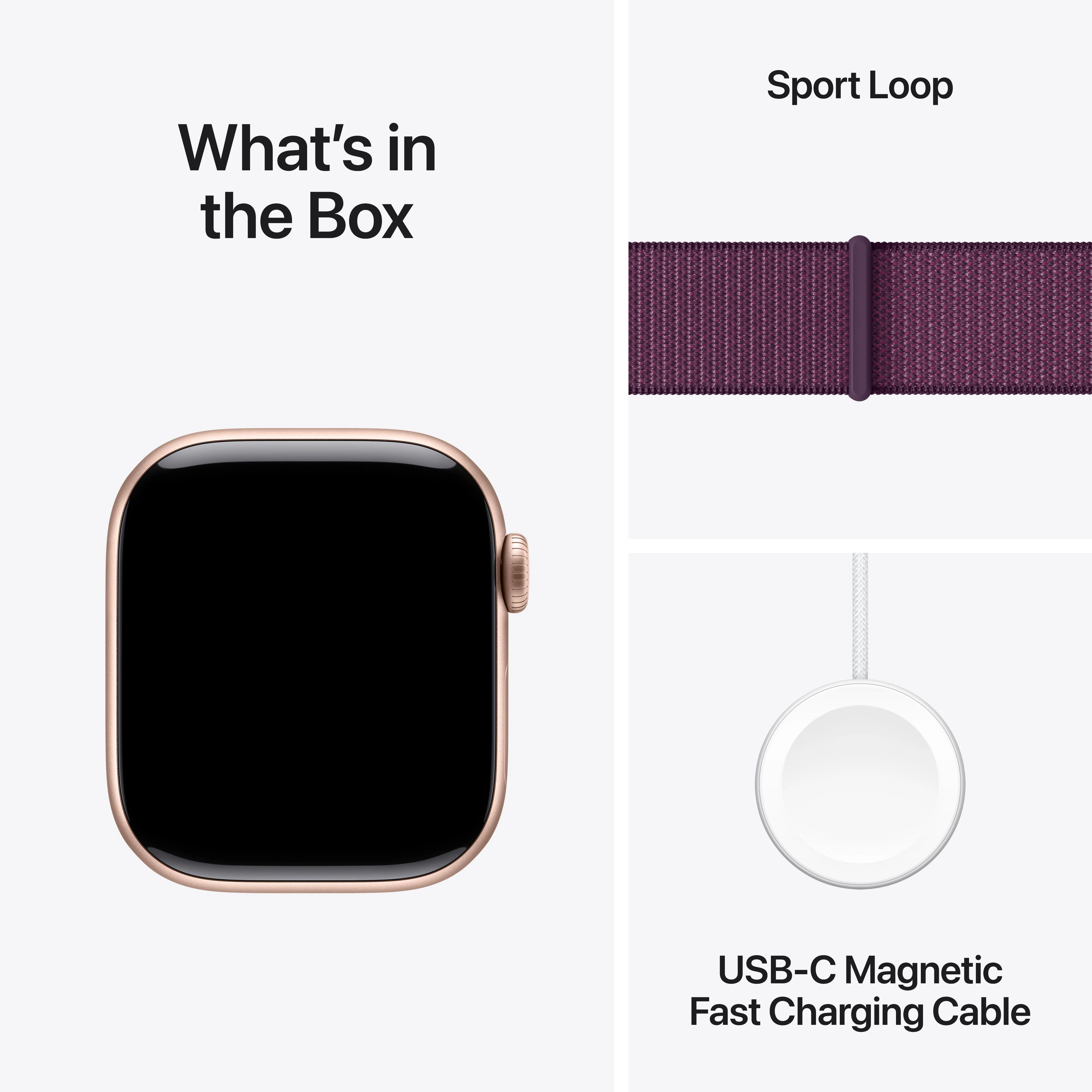 Apple Watch Series 10 GPS 42mm Rose Gold Aluminum Case with Plum Sport Loop - Image 9