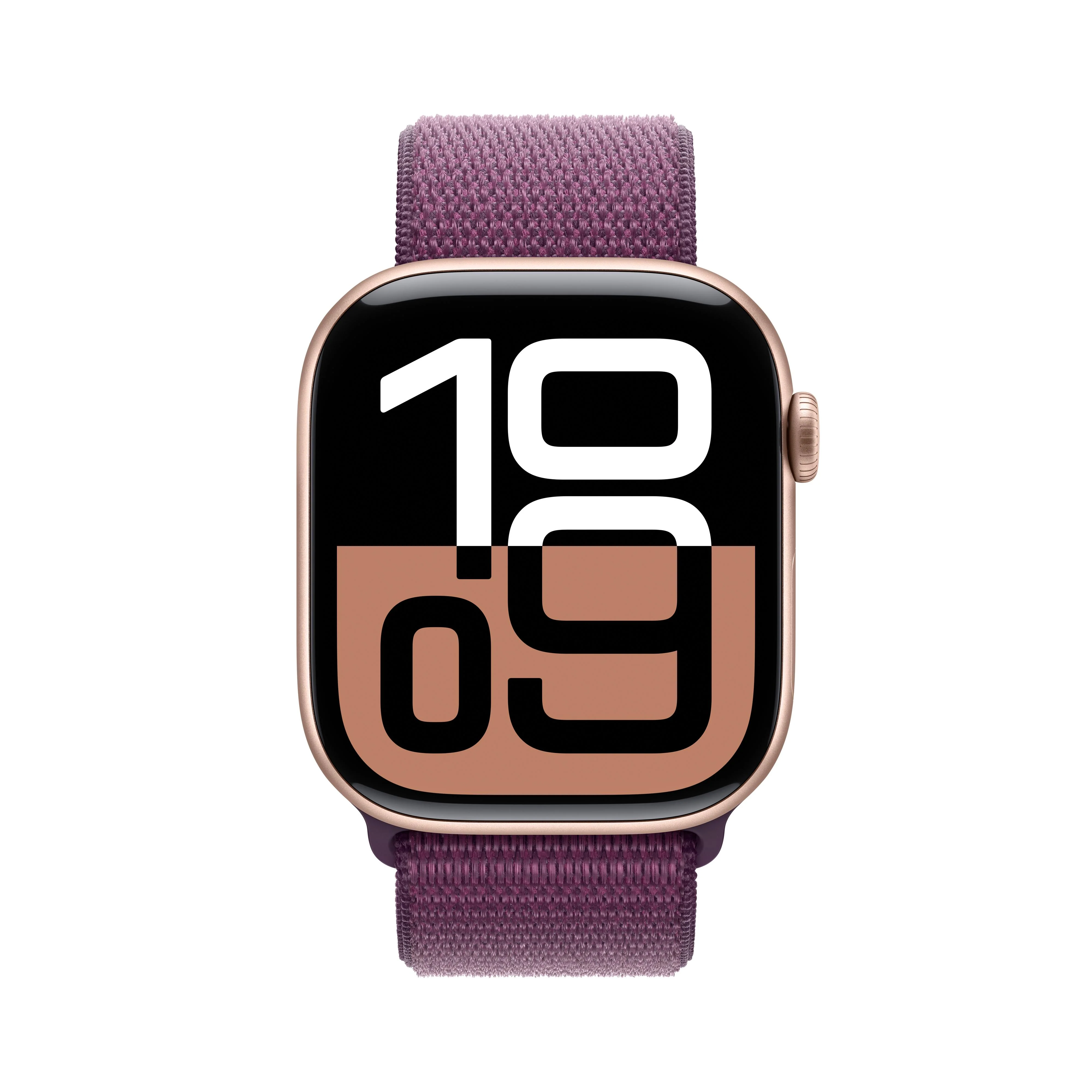 Apple Watch Series 10 GPS 46mm Rose Gold Aluminum Case with Plum Sport Loop - Image 2