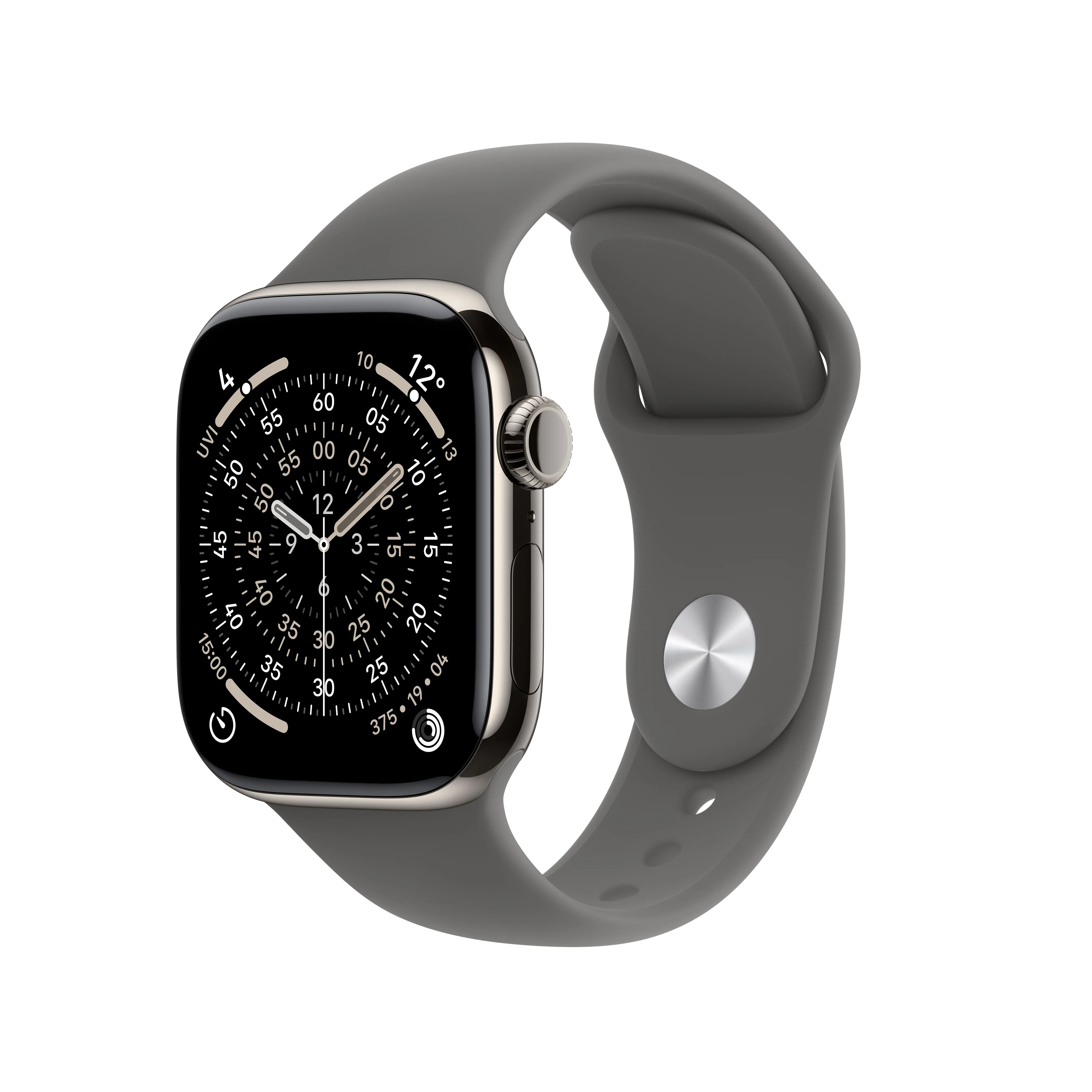 Apple Watch Series 11 GPS + Cellular 42mm Natural Titanium Case with Stone Grey Sport Band - M/L - Image 9