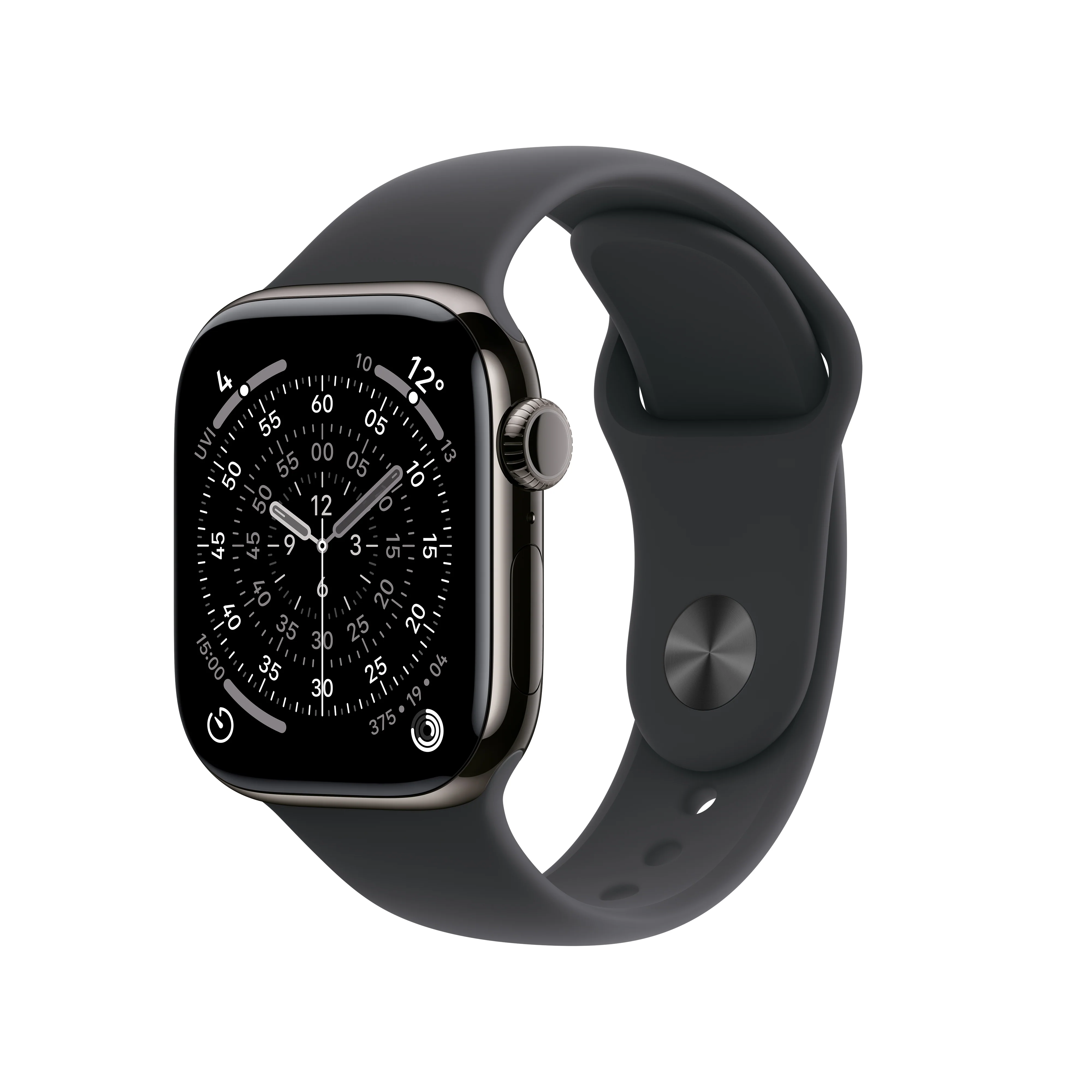 Apple Watch Series 11 GPS + Cellular 42mm Slate Titanium Case with Black Sport Band - S/M - Image 9
