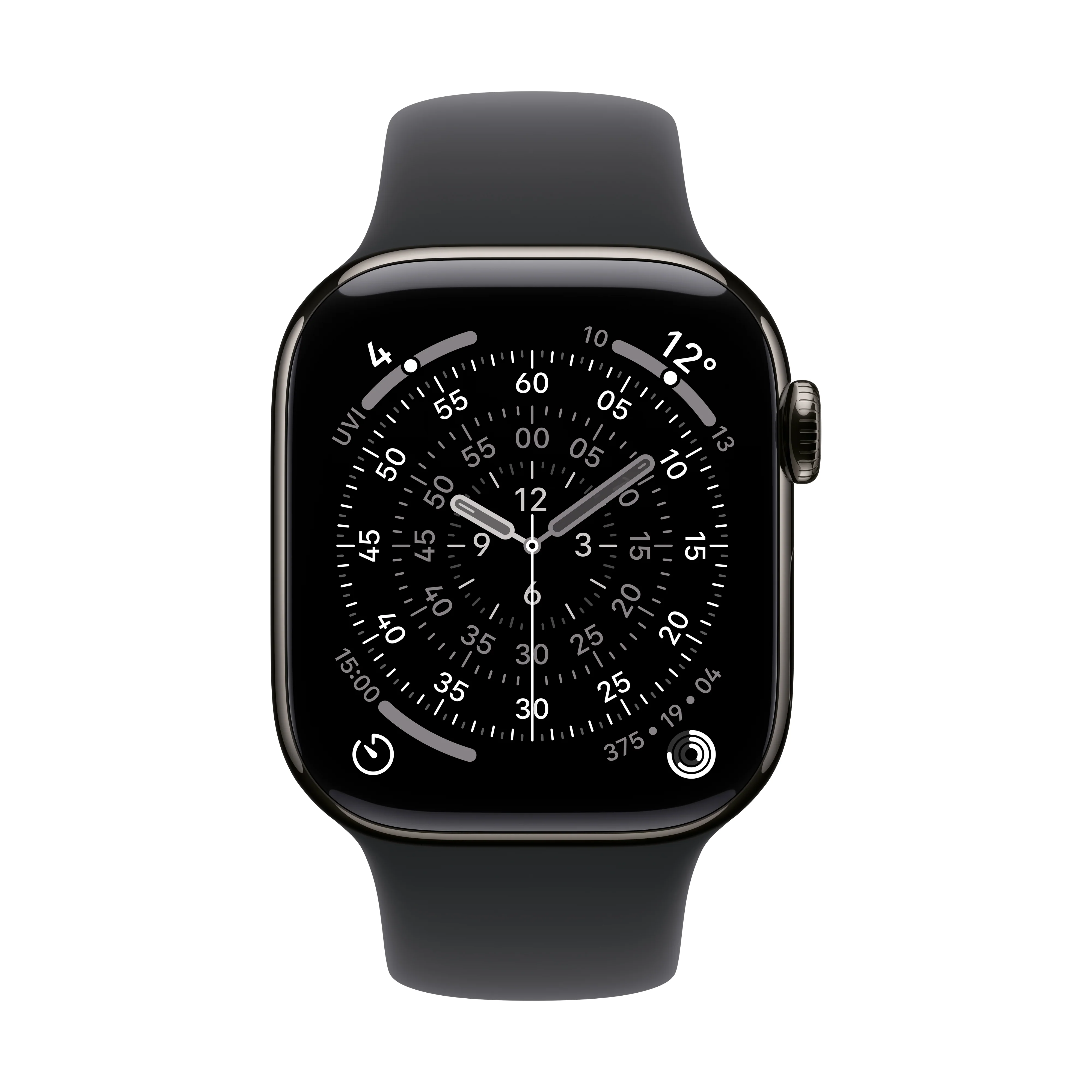 Apple Watch Series 11 GPS + Cellular 42mm Slate Titanium Case with Black Sport Band - M/L - Image 10