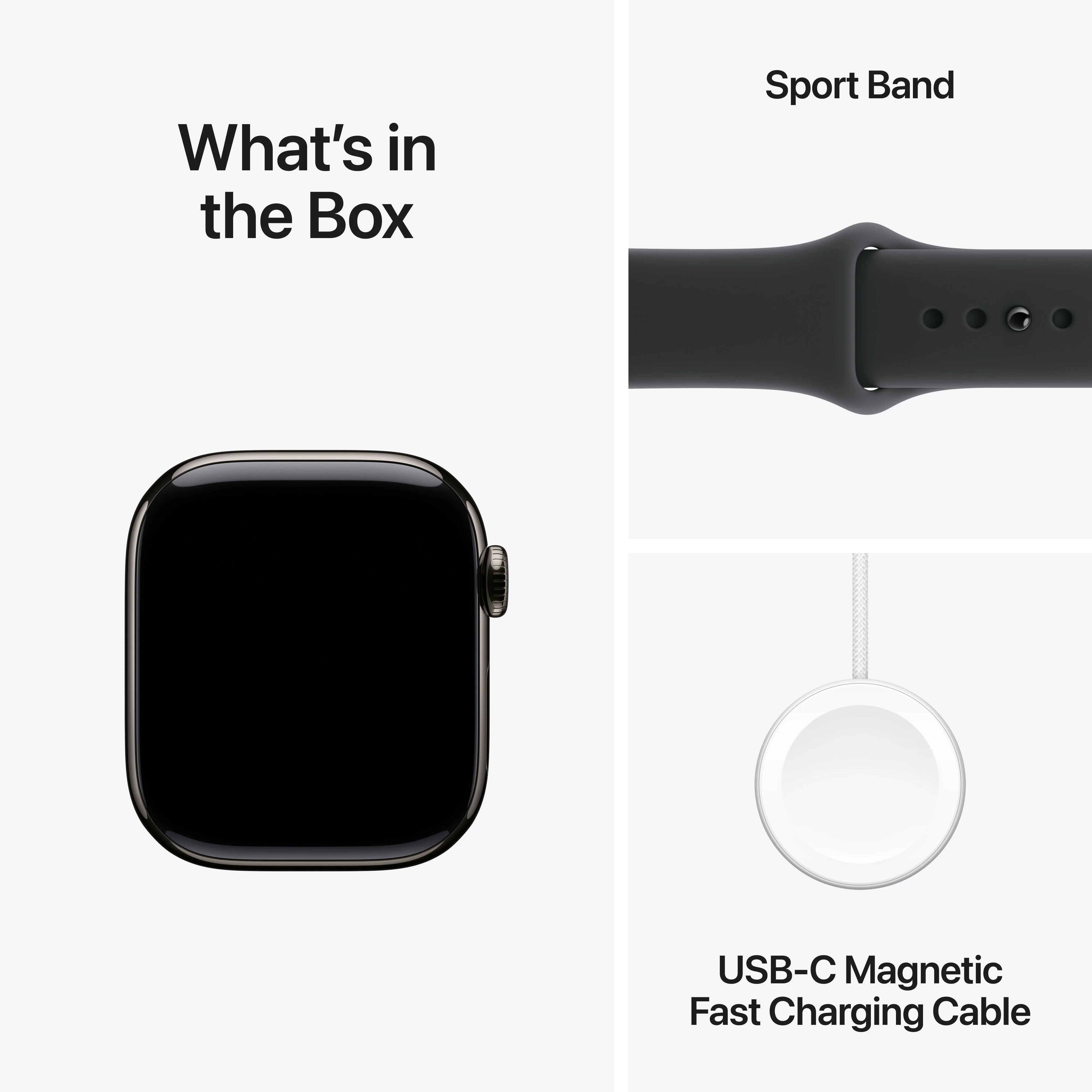 Apple Watch Series 11 GPS + Cellular 42mm Slate Titanium Case with Black Sport Band - M/L - Image 8