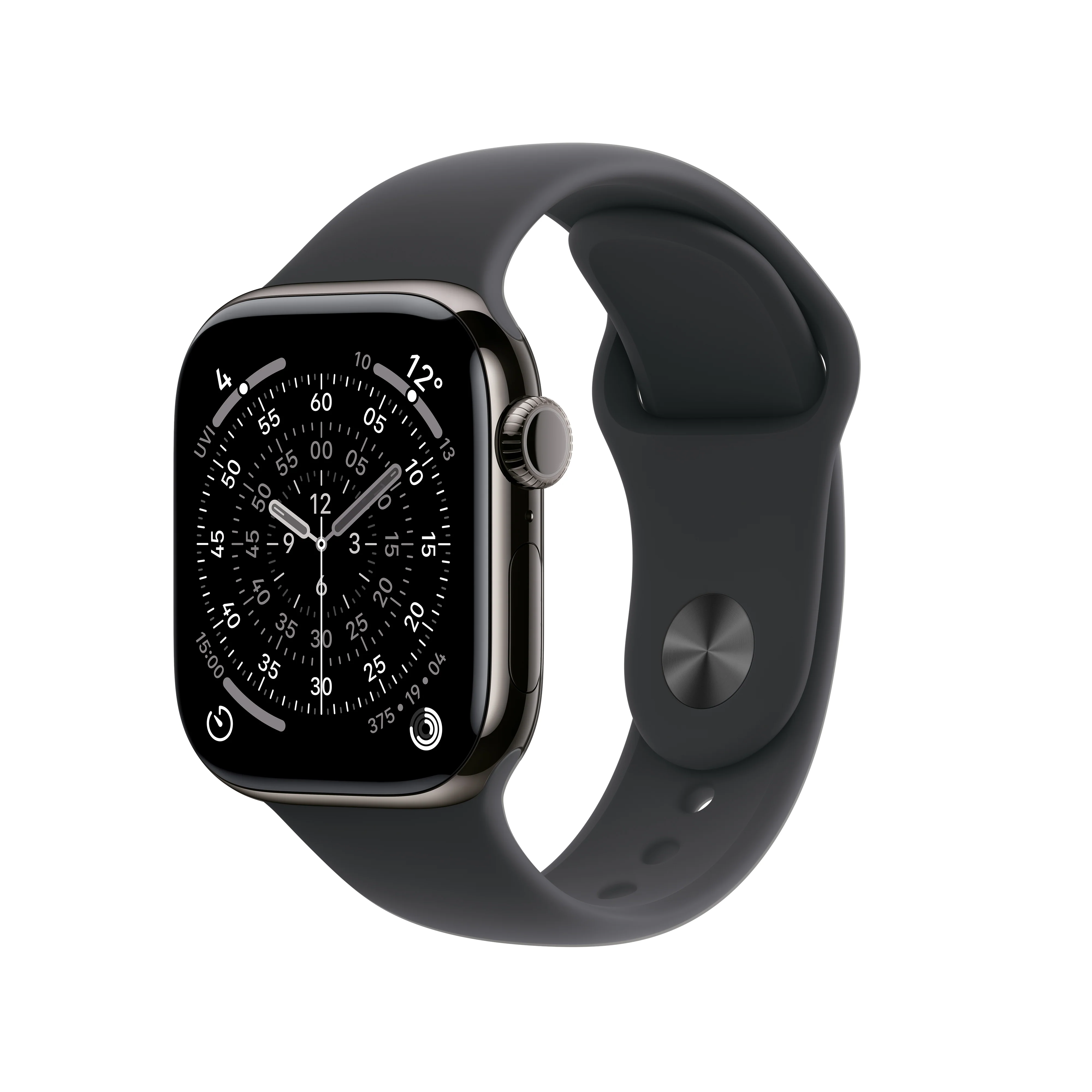 Apple Watch Series 11 GPS + Cellular 42mm Slate Titanium Case with Black Sport Band - M/L - Image 9