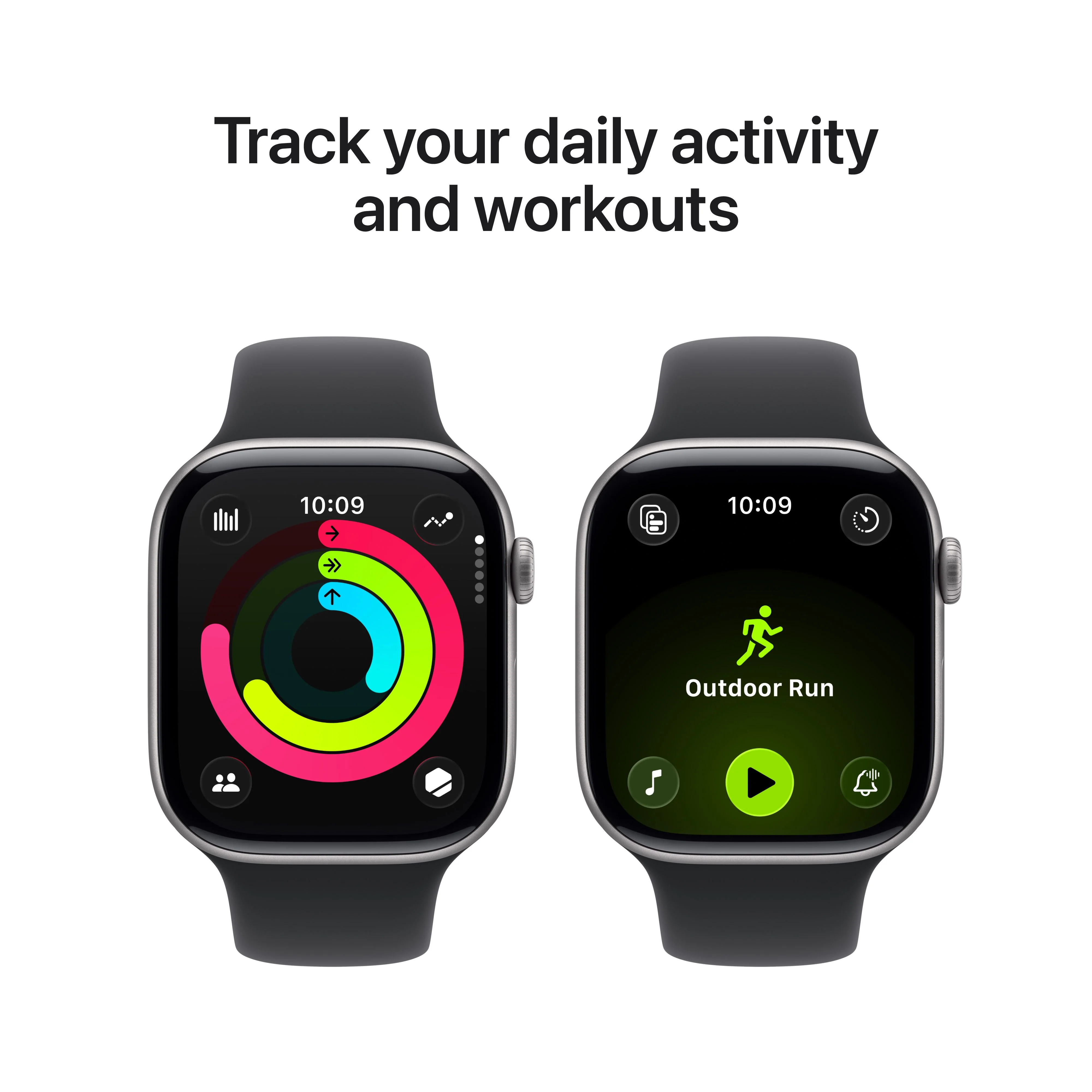 Apple Watch Series 11 GPS + Cellular 46mm Space Grey Aluminium Case with Black Sport Band - M/L - Image 4
