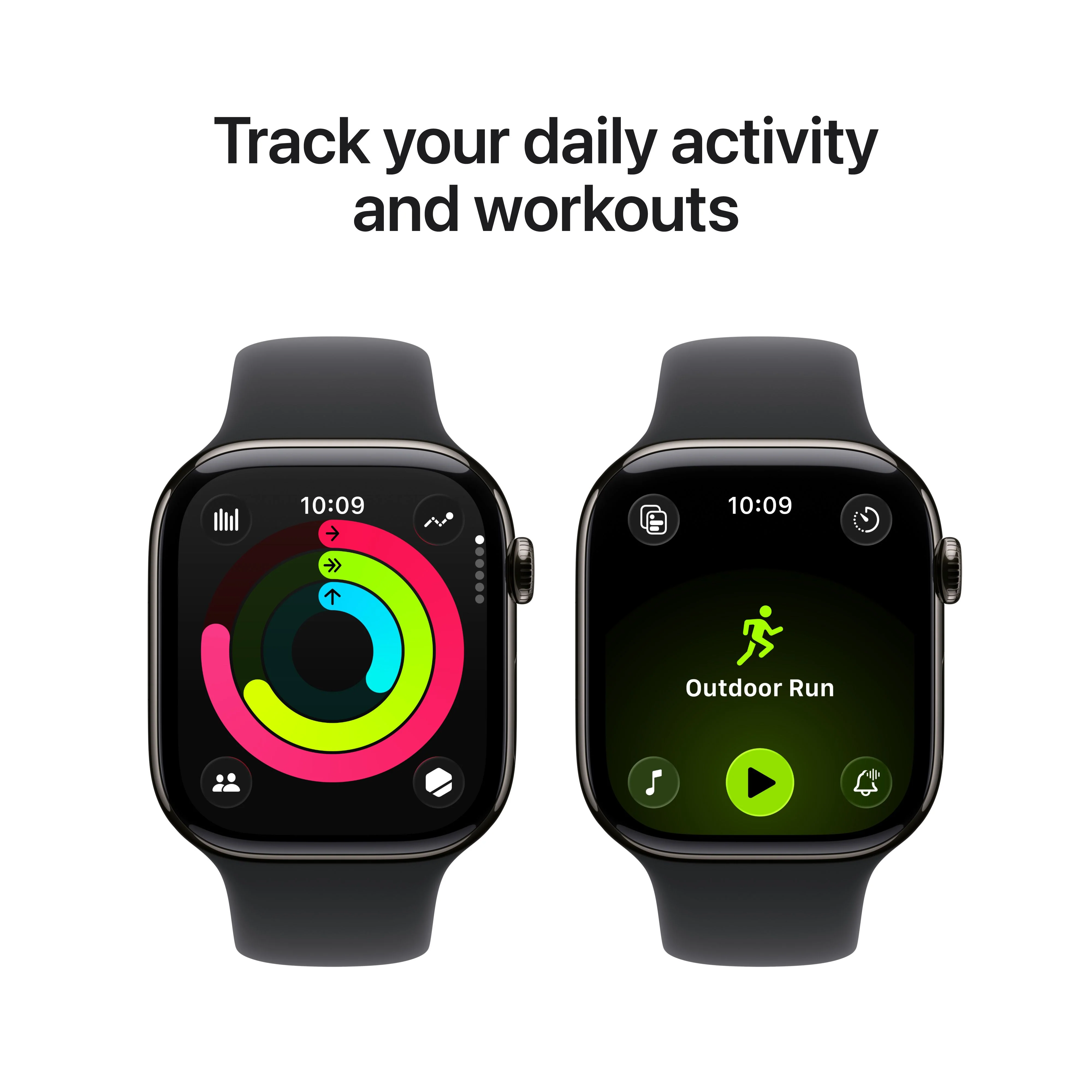 Apple Watch Series 11 GPS + Cellular 46mm Slate Titanium Case with Black Sport Band - M/L - Image 4